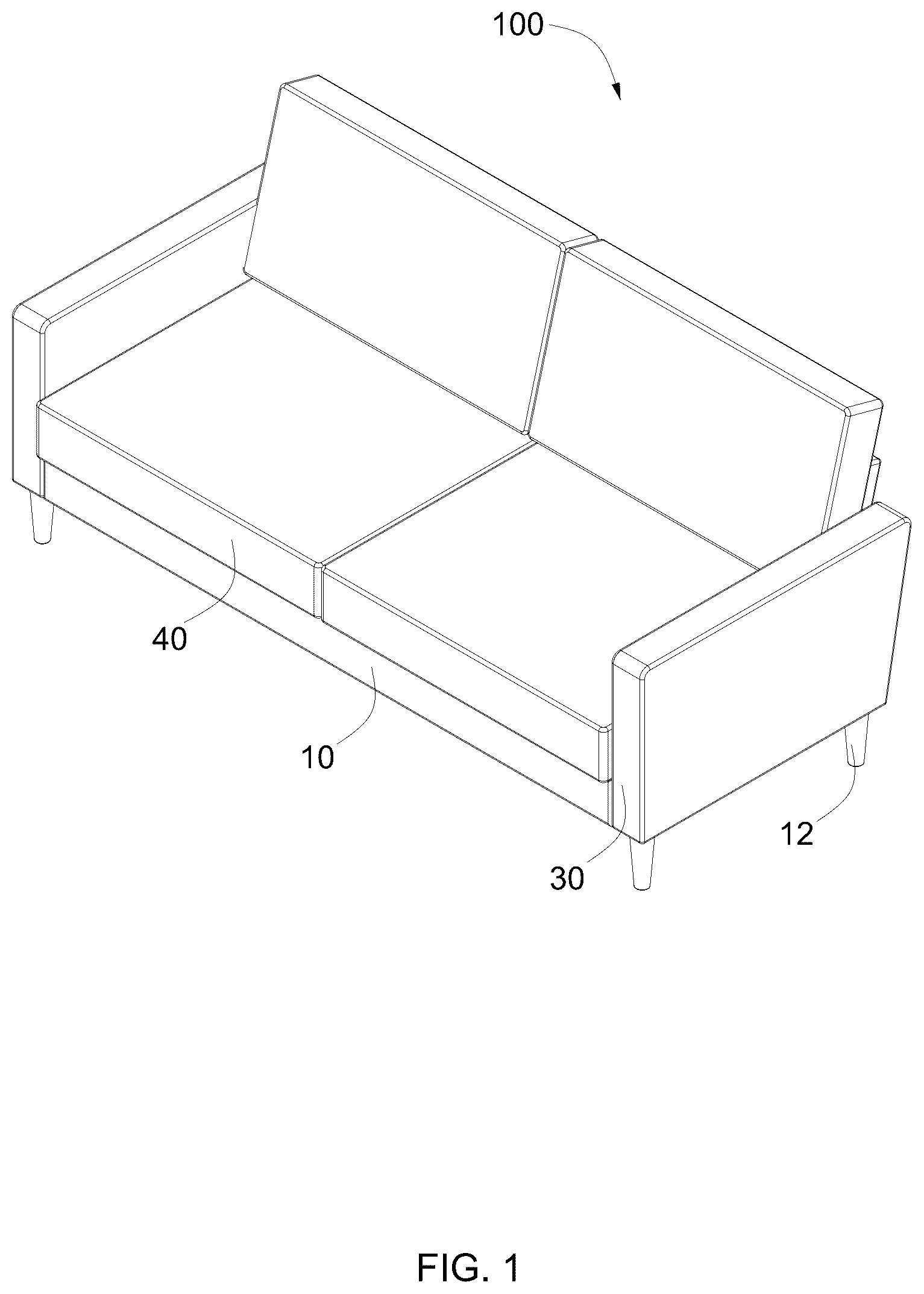 Patent US12551015 — Sofa — Figure 1