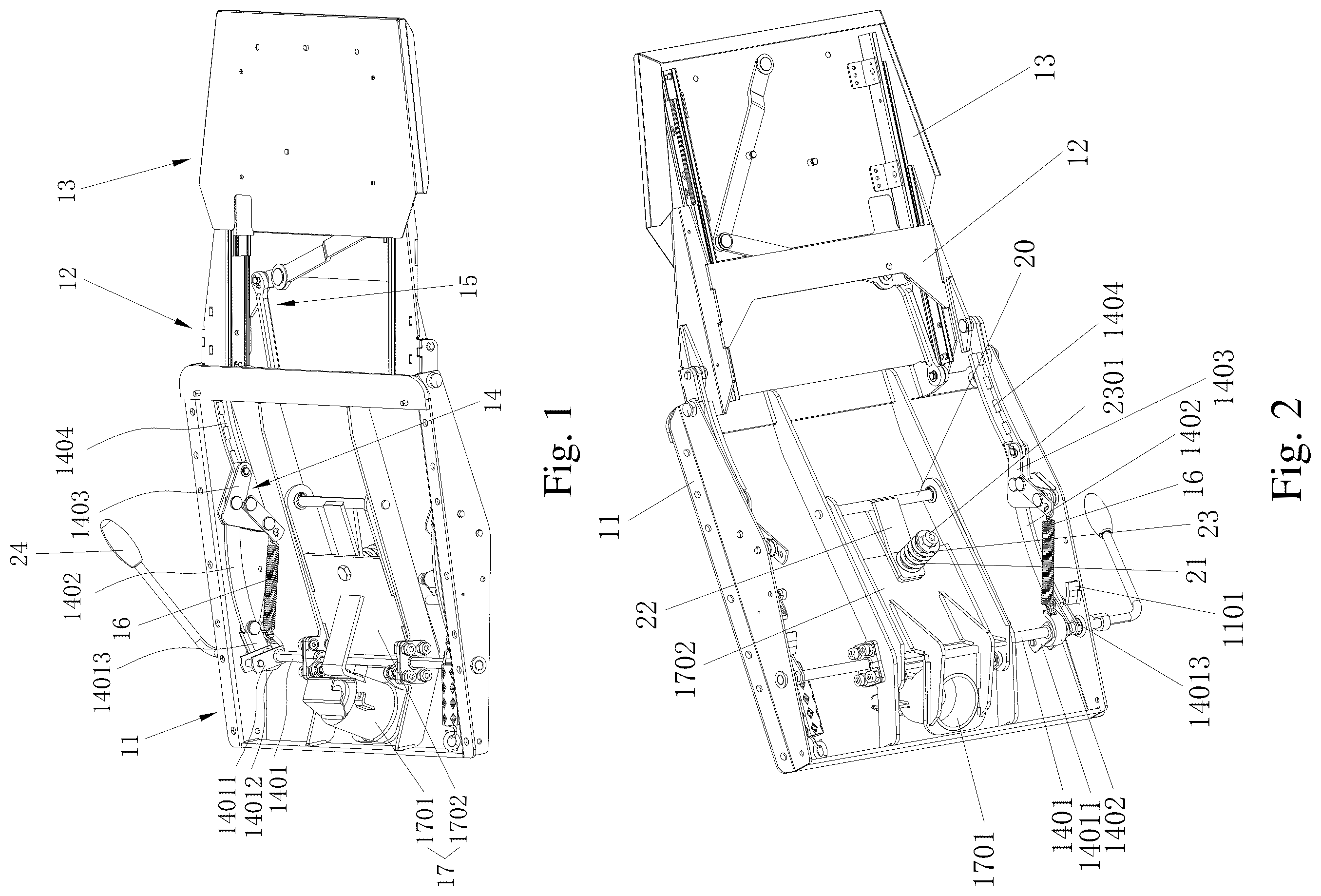 Patent US12551018 — Support structure and seat — Figure 1