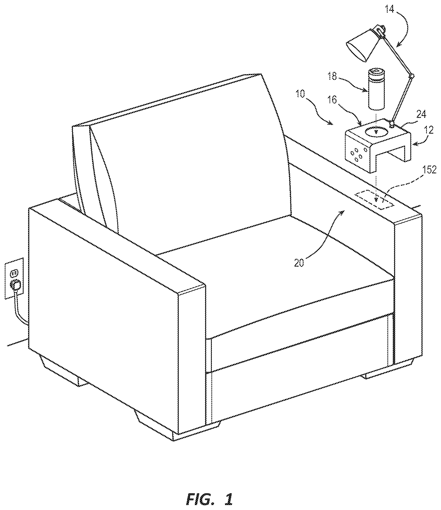 Patent US12551020 — Furniture console and methods of using the same — Figure 1