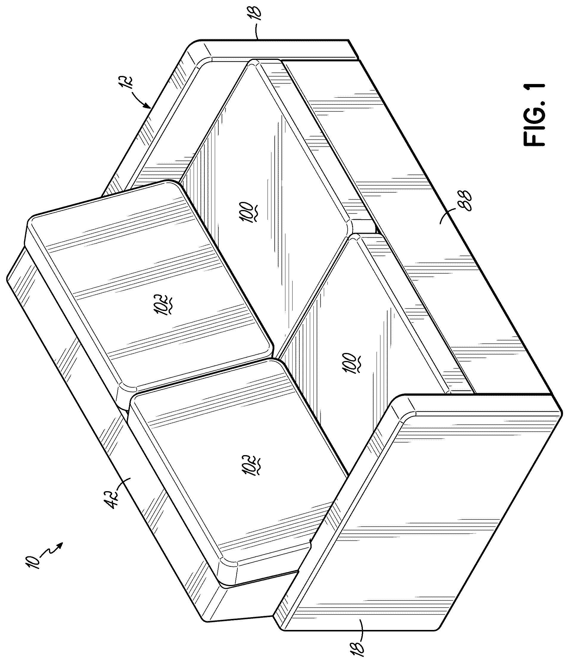 Patent US12551023 — Modular sofa sleeper having pivotal backrest assembly — Figure 1