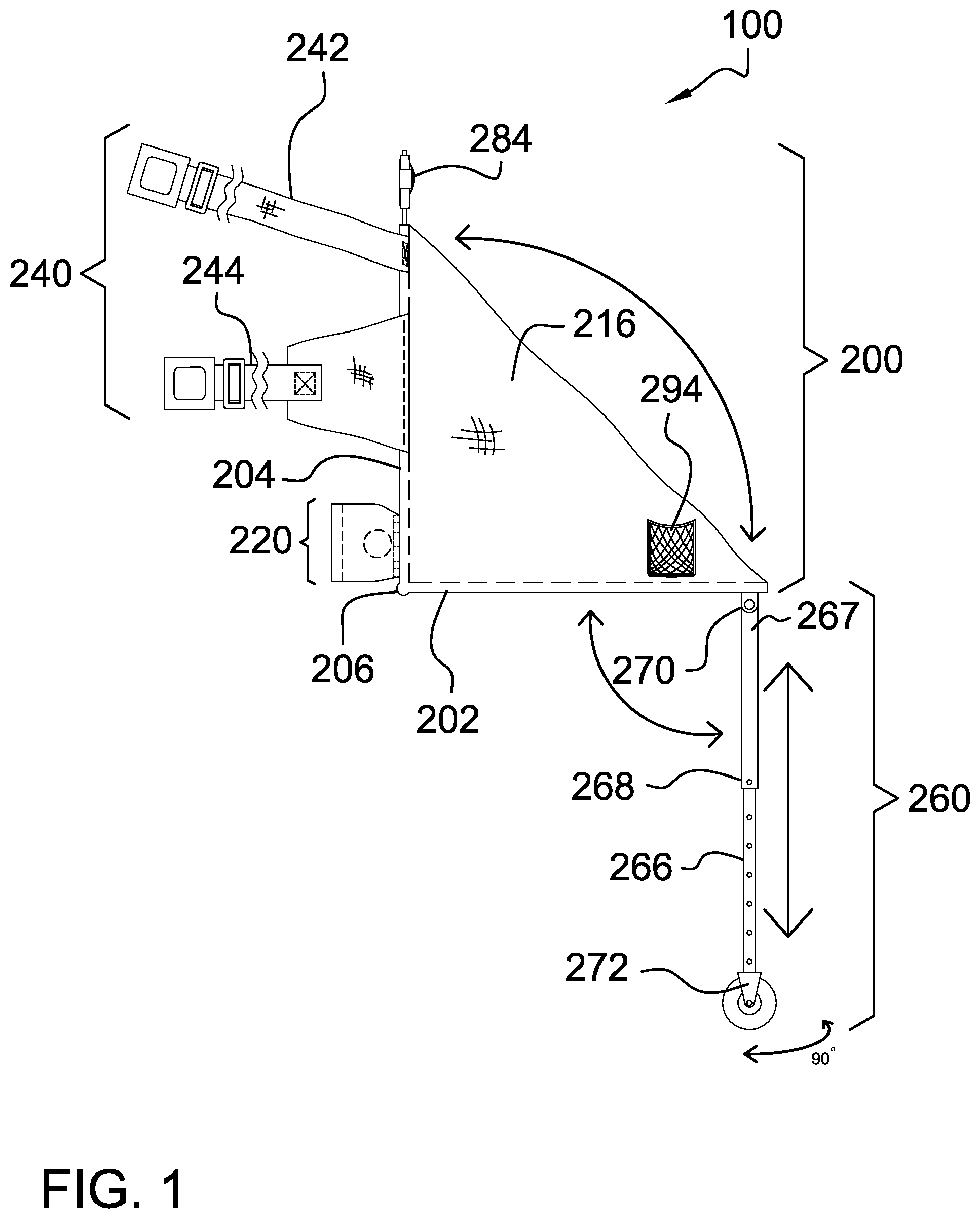Patent US12551029 — Child seat attachment for luggage — Figure 1