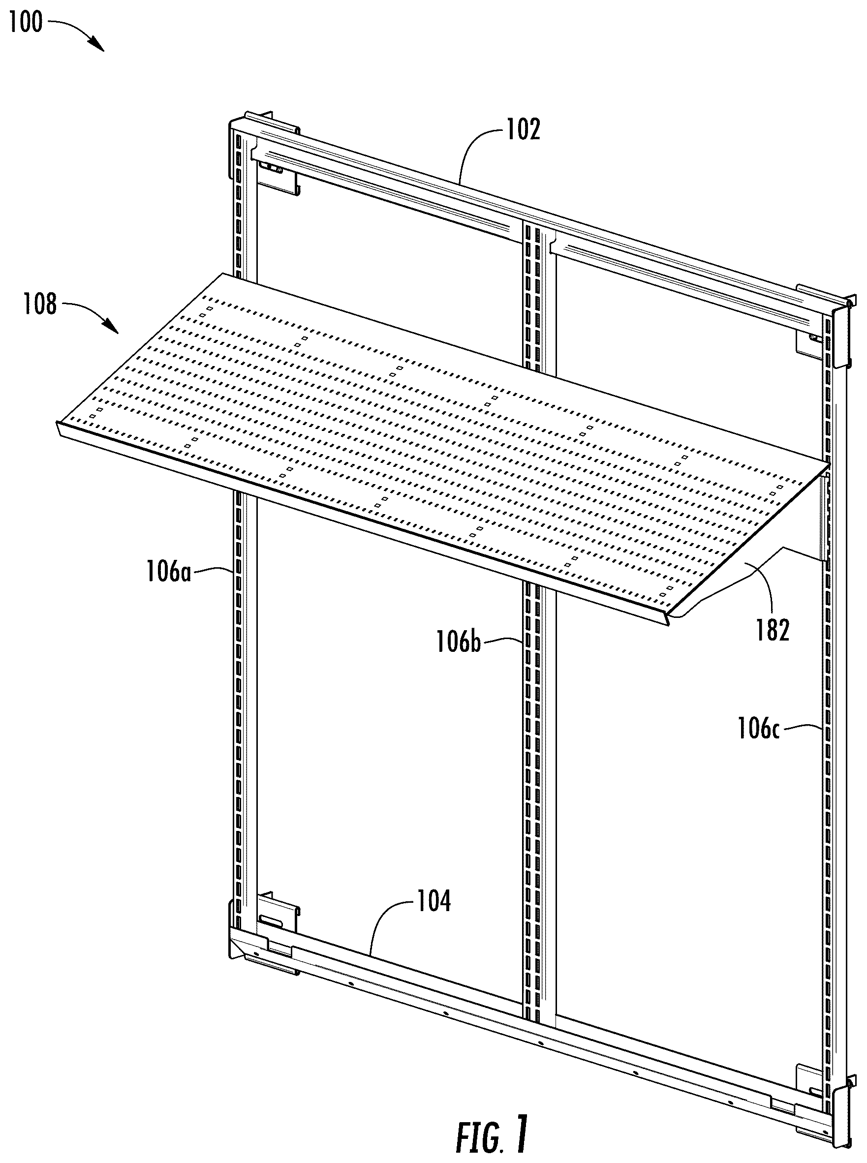 Patent US12551031 — Retail merchandise shelving system and deck panels for same — Figure 1