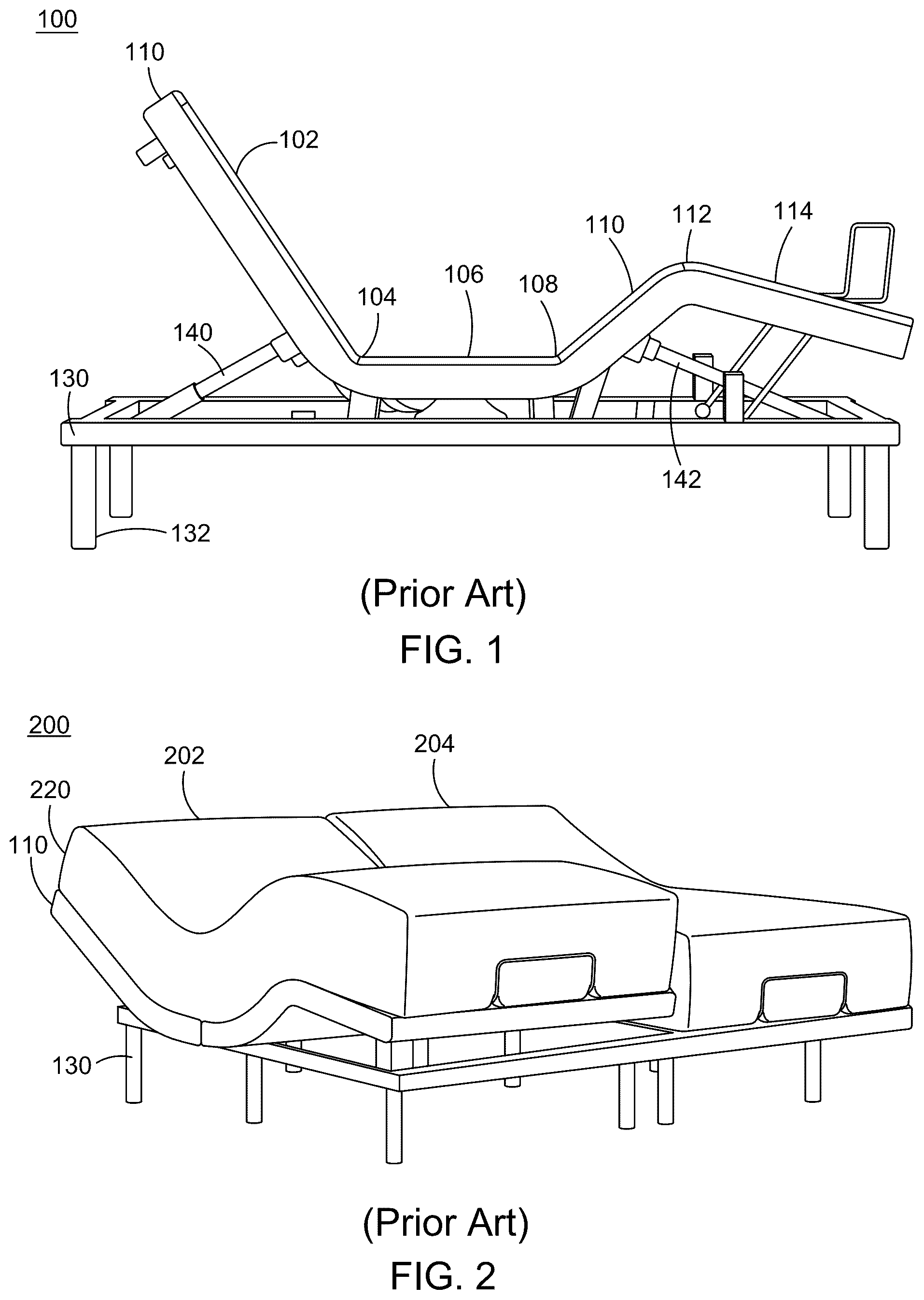 Patent US12551036 — Bed skirt system for adjustable bed — Figure 1