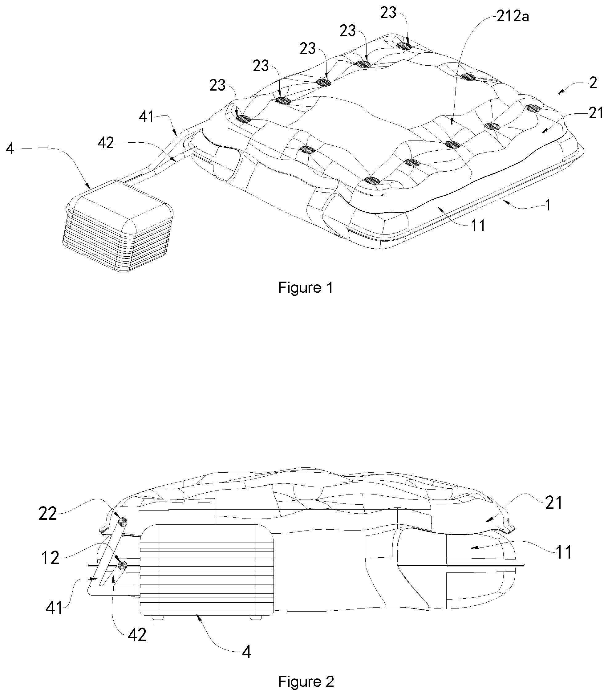 Patent US12551039 — Buoyancy-type pillow with combined action of gas and liquid media — Figure 1