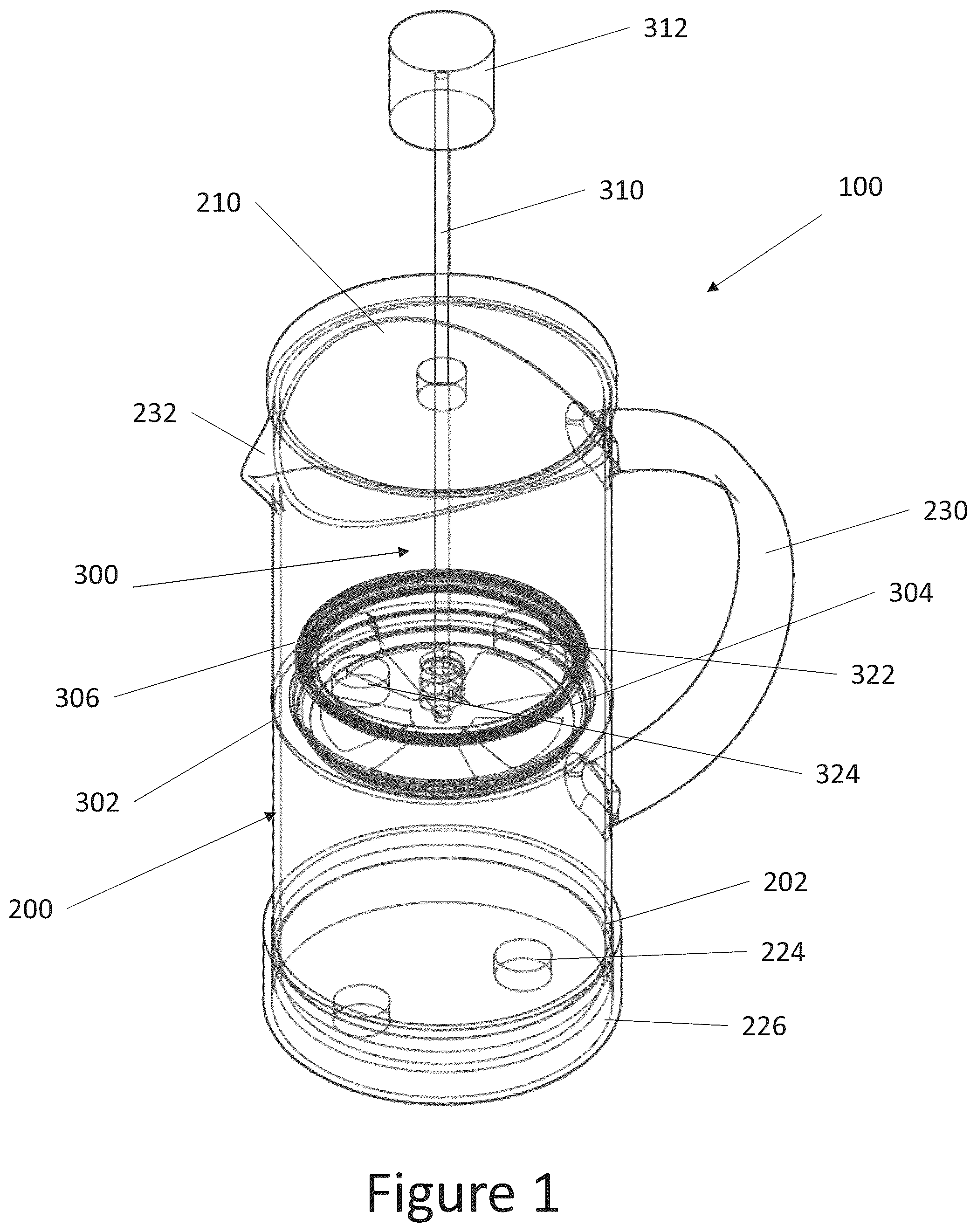 Patent US12551044 Figure 1 – Beverage making device and a system for making a beverage