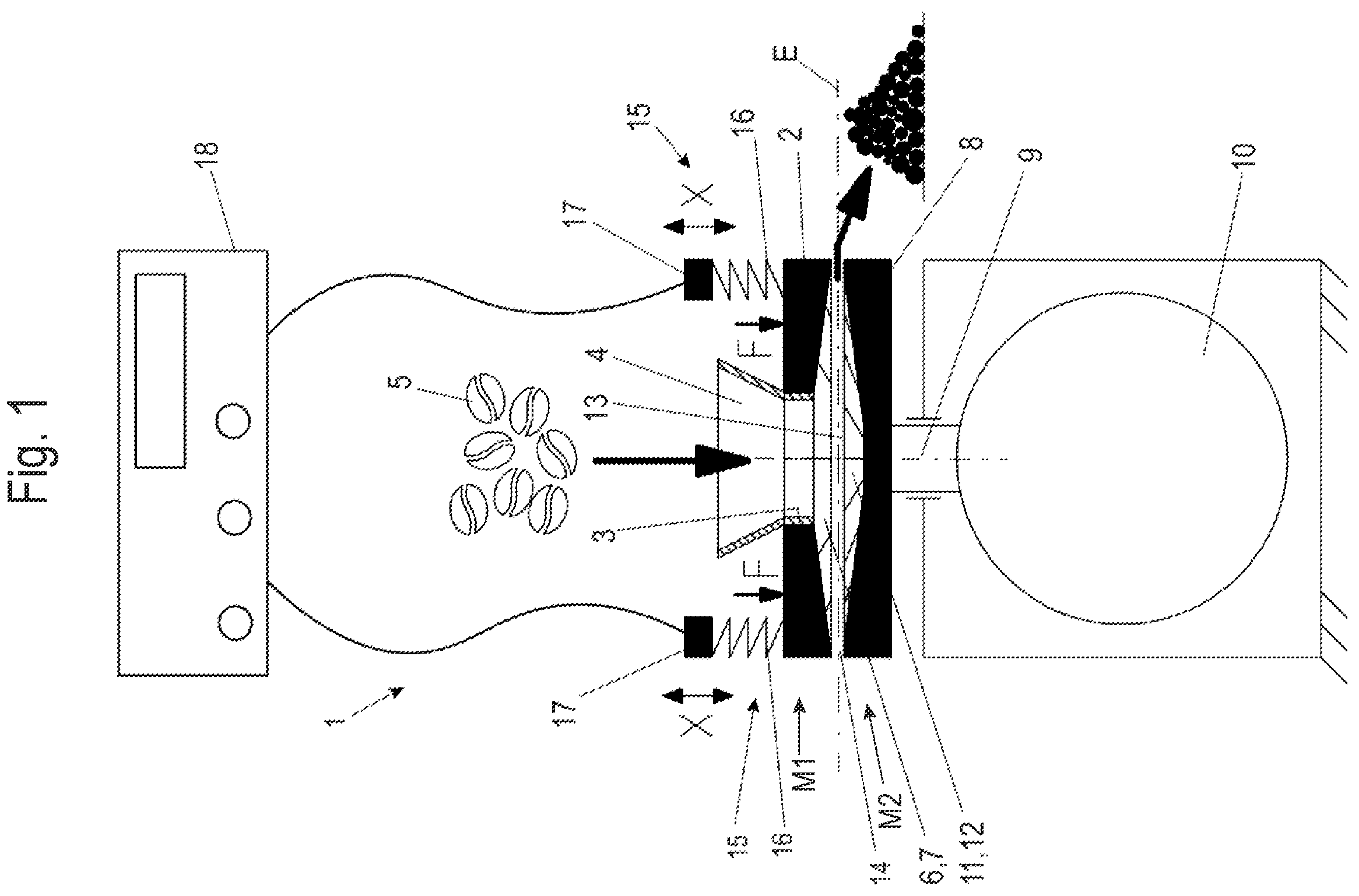 Patent US12551045 — Grinder and coffee machine having such a grinder — Figure 1