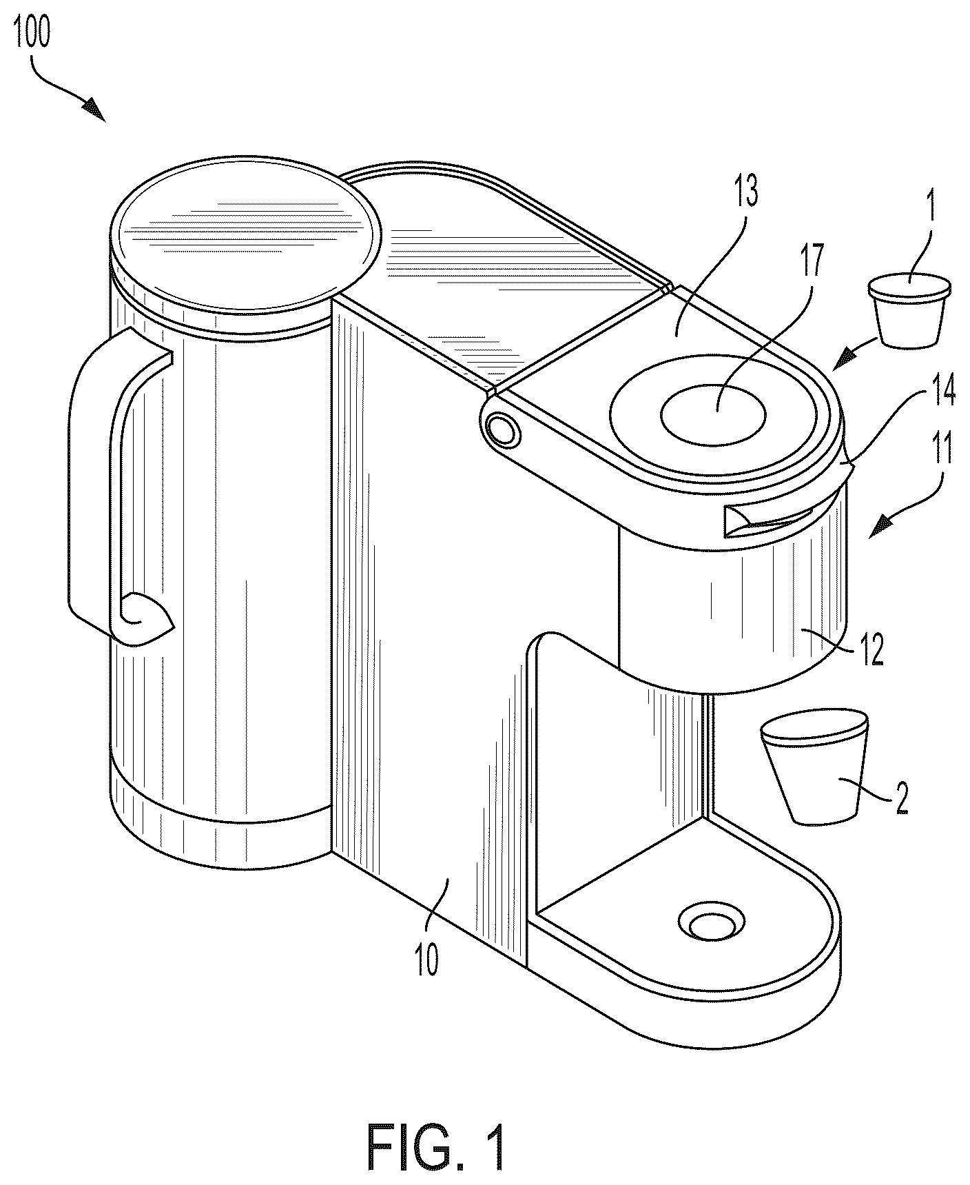 Patent US12551050 — Beverage machine with capsule imaging — Figure 1