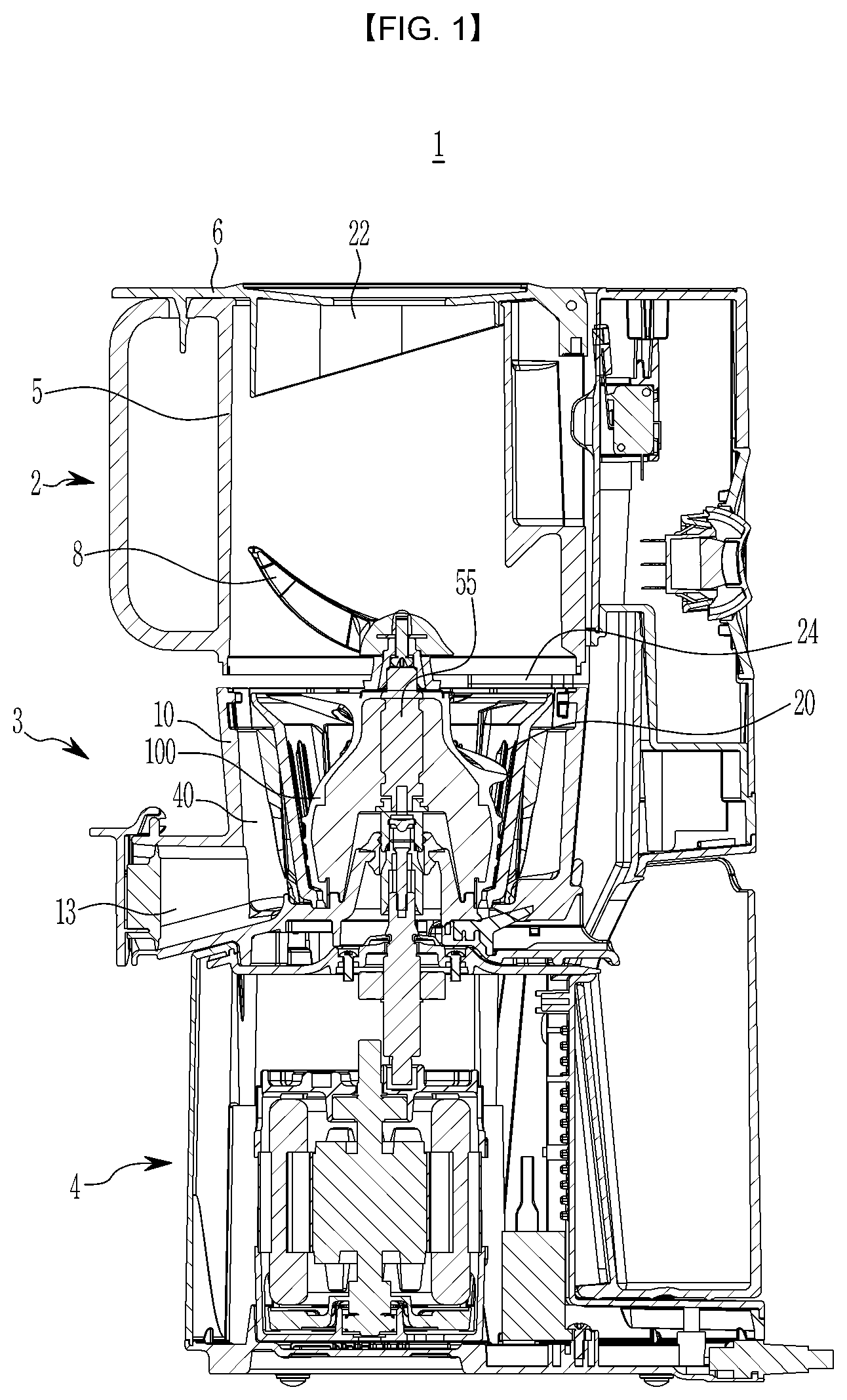 Patent US12551061 Figure 1 – Juice extractor screw and juice extractor