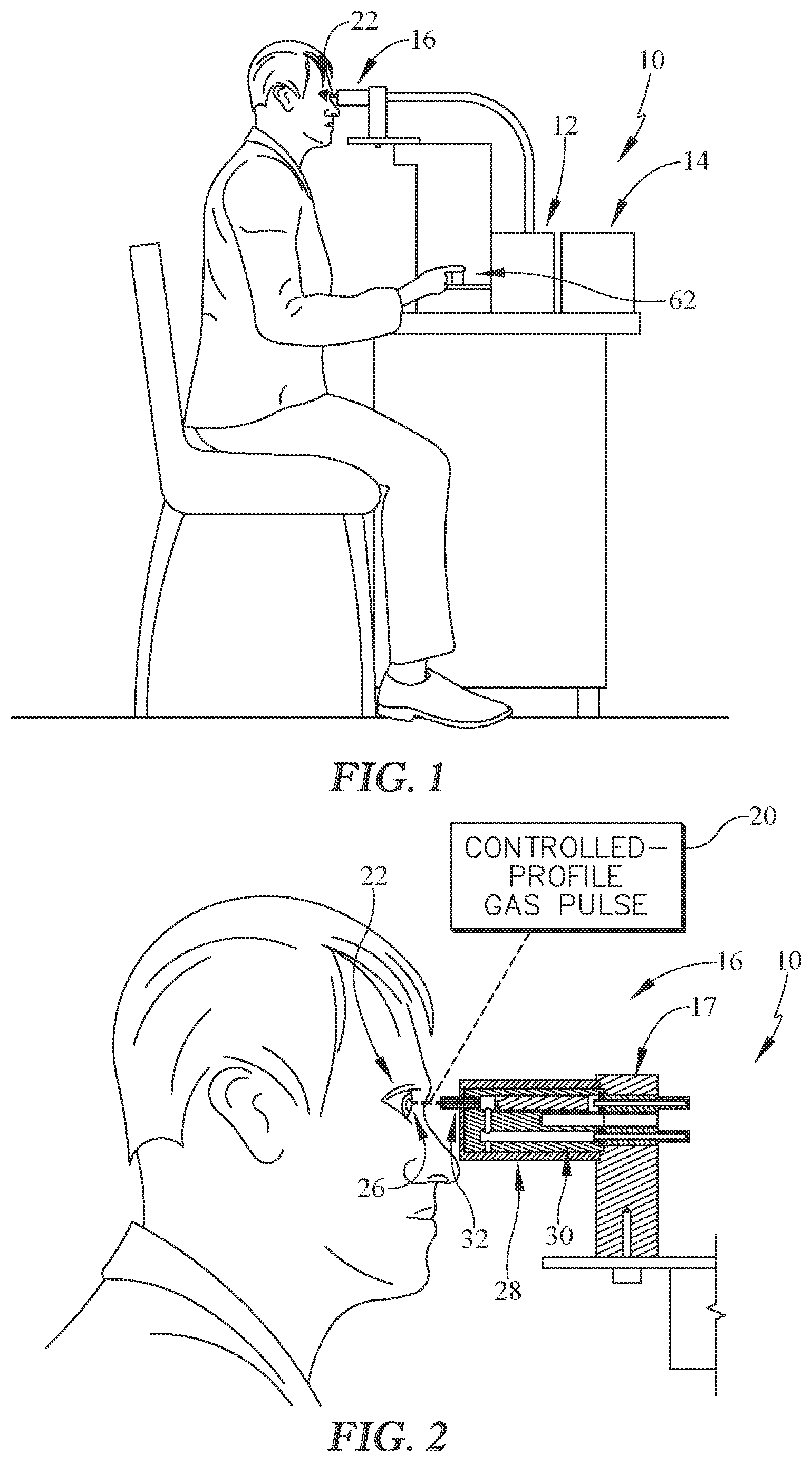 Patent US12551104 — Pneumatic esthesiometer with gas pulse-conditioner — Figure 1