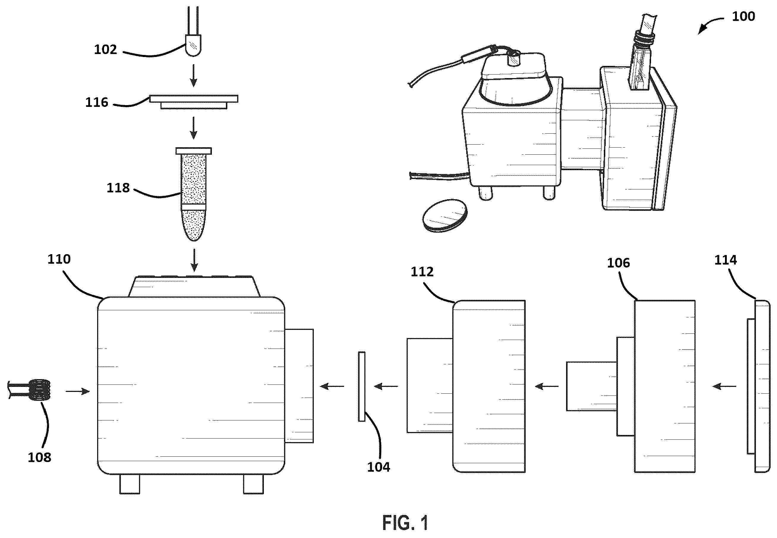 Patent US12551149 — Sample-to-answer diagnostic system for the detection of circulating histones in whole blood — Figure 1