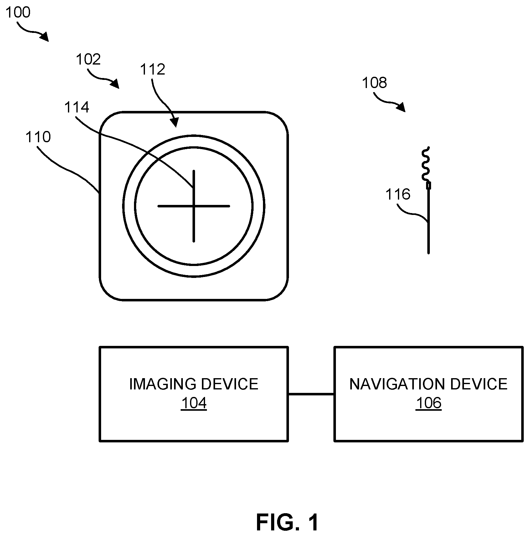 Patent US12551282 — Percutaneous medical device navigation system — Figure 1