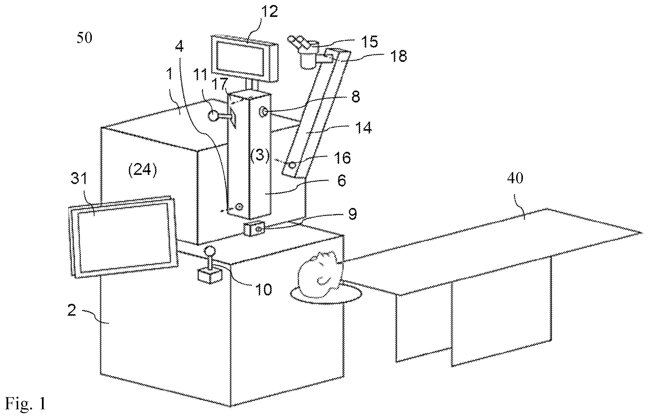 Patent US12551309 Figure 1 – Slit projector arrangement