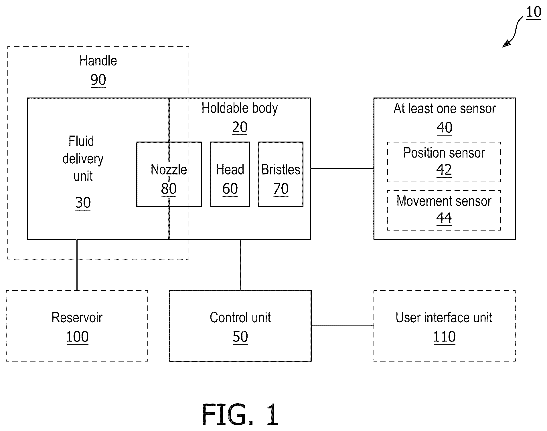 Patent US12551323 — Fluid based tooth cleaning system — Figure 1