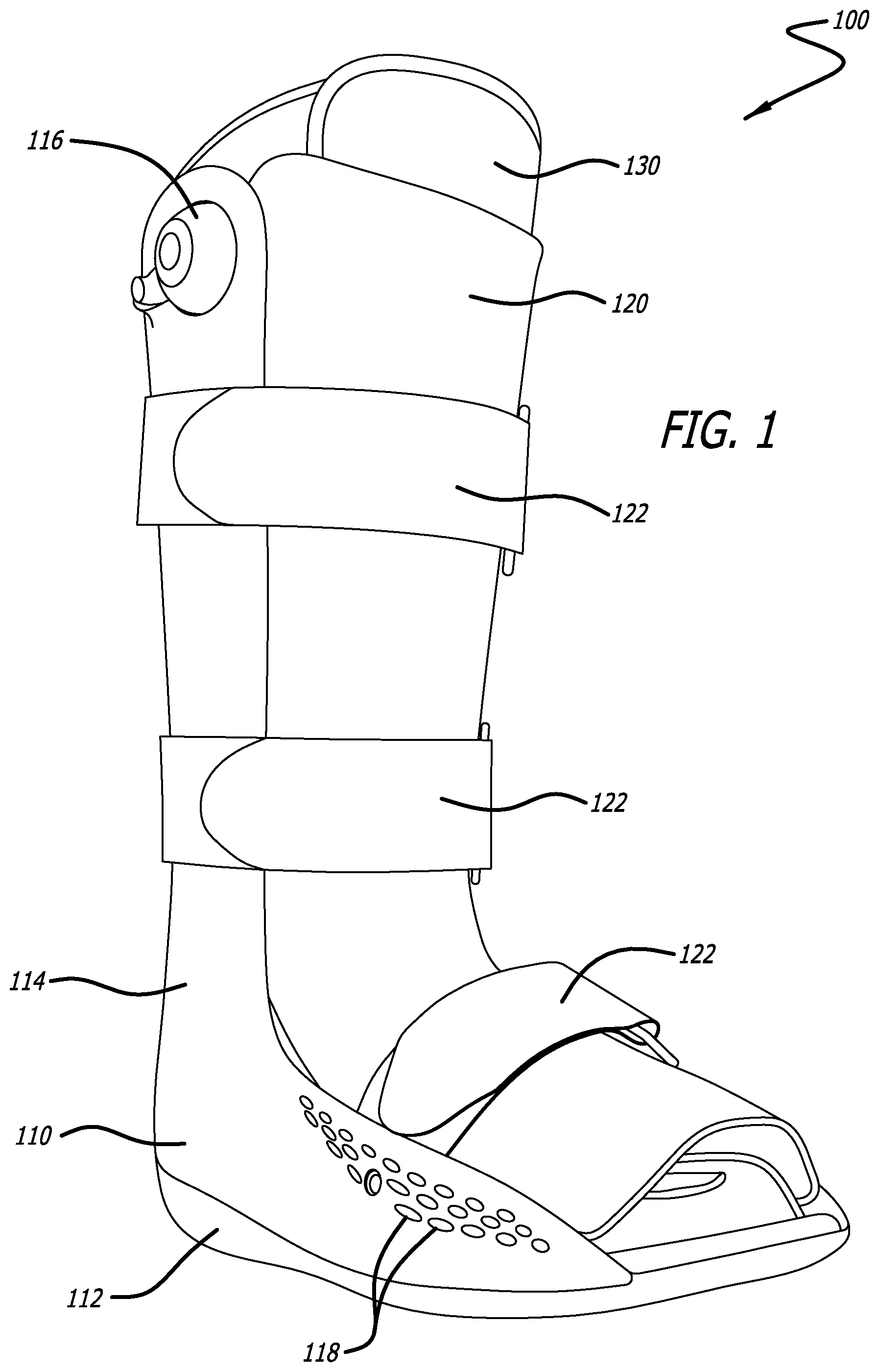 Patent US12551364 — Orthopedic walking boot — Figure 1