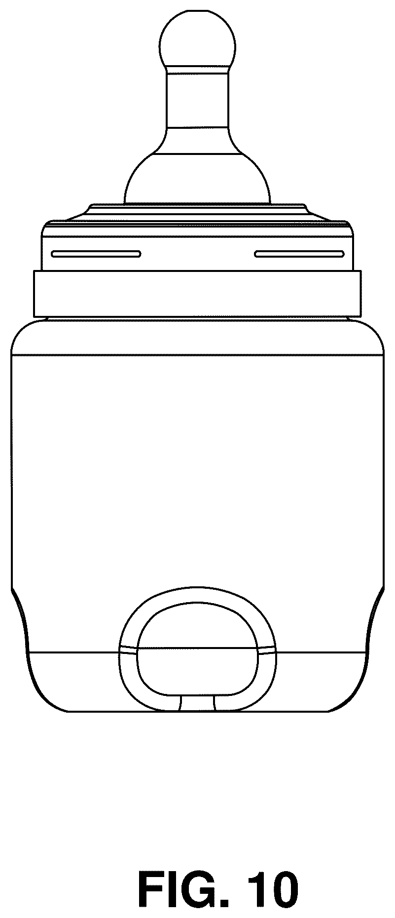 Patent US12551412 Figure 10 – Baby bottle with syringe receiver