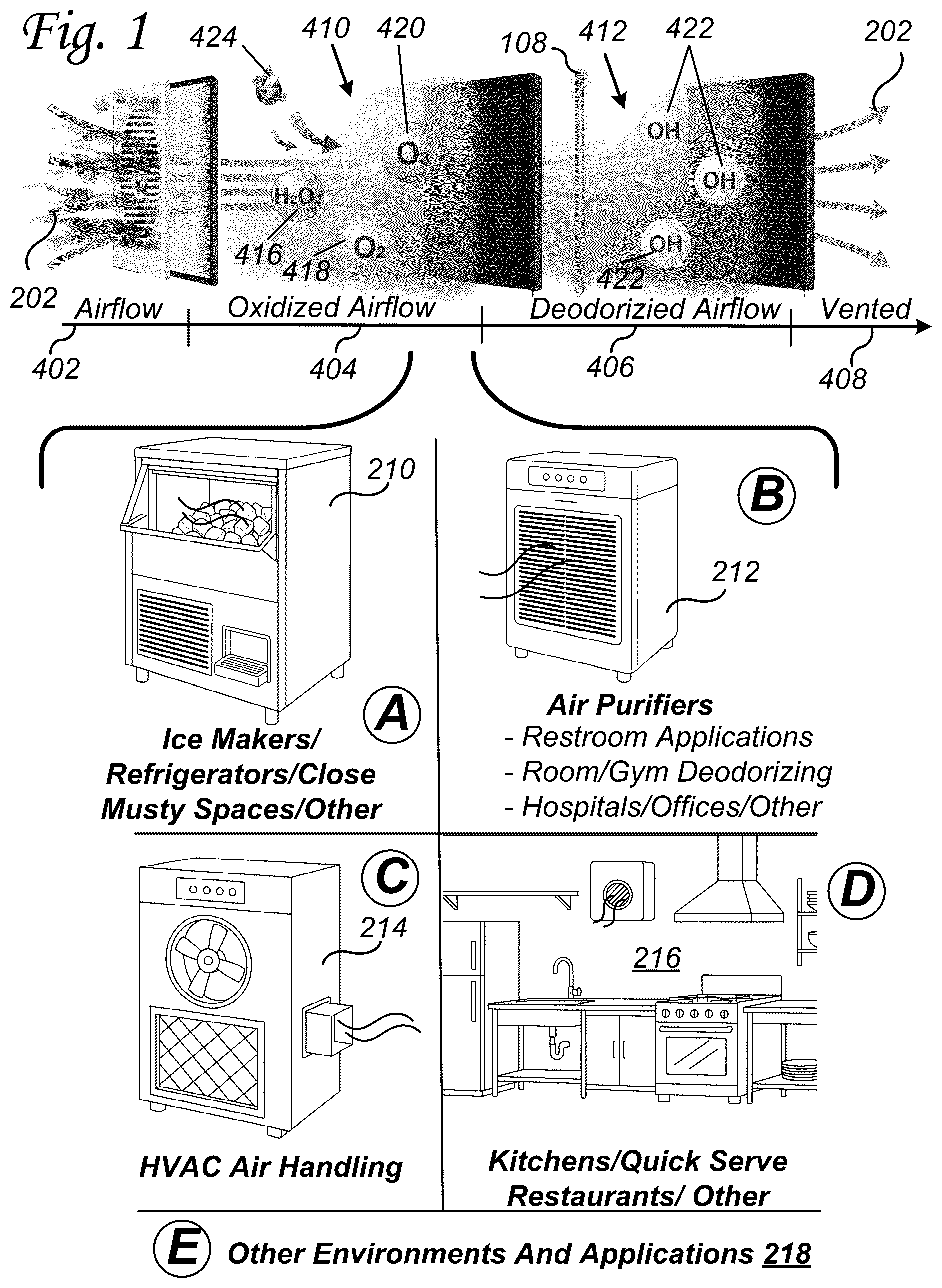 Patent US12551592 — Ozone-based disinfection system for refrigerated storage and ice-making applications — Figure 1