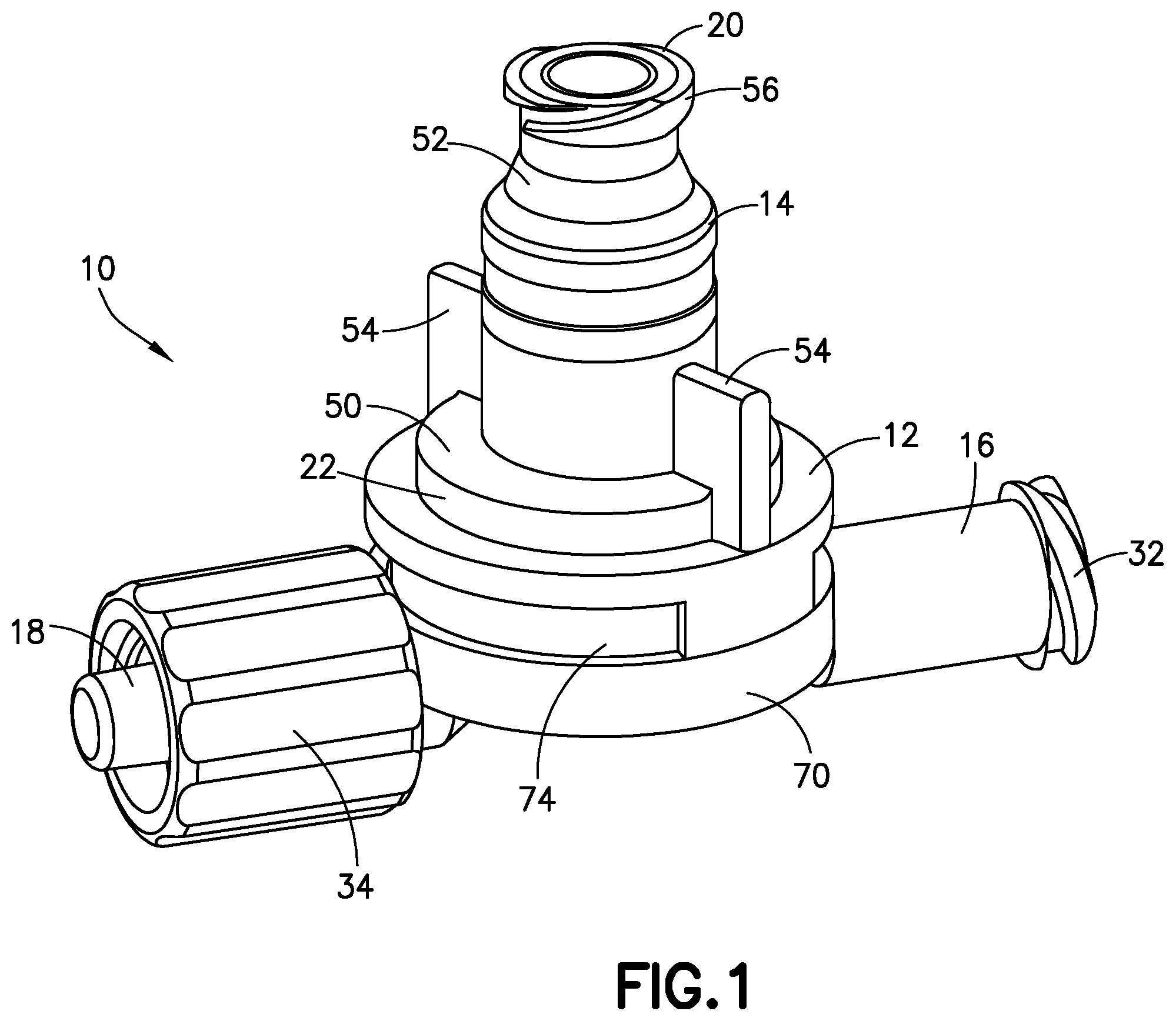 Patent US12551680 — Rotating luer connector — Figure 1