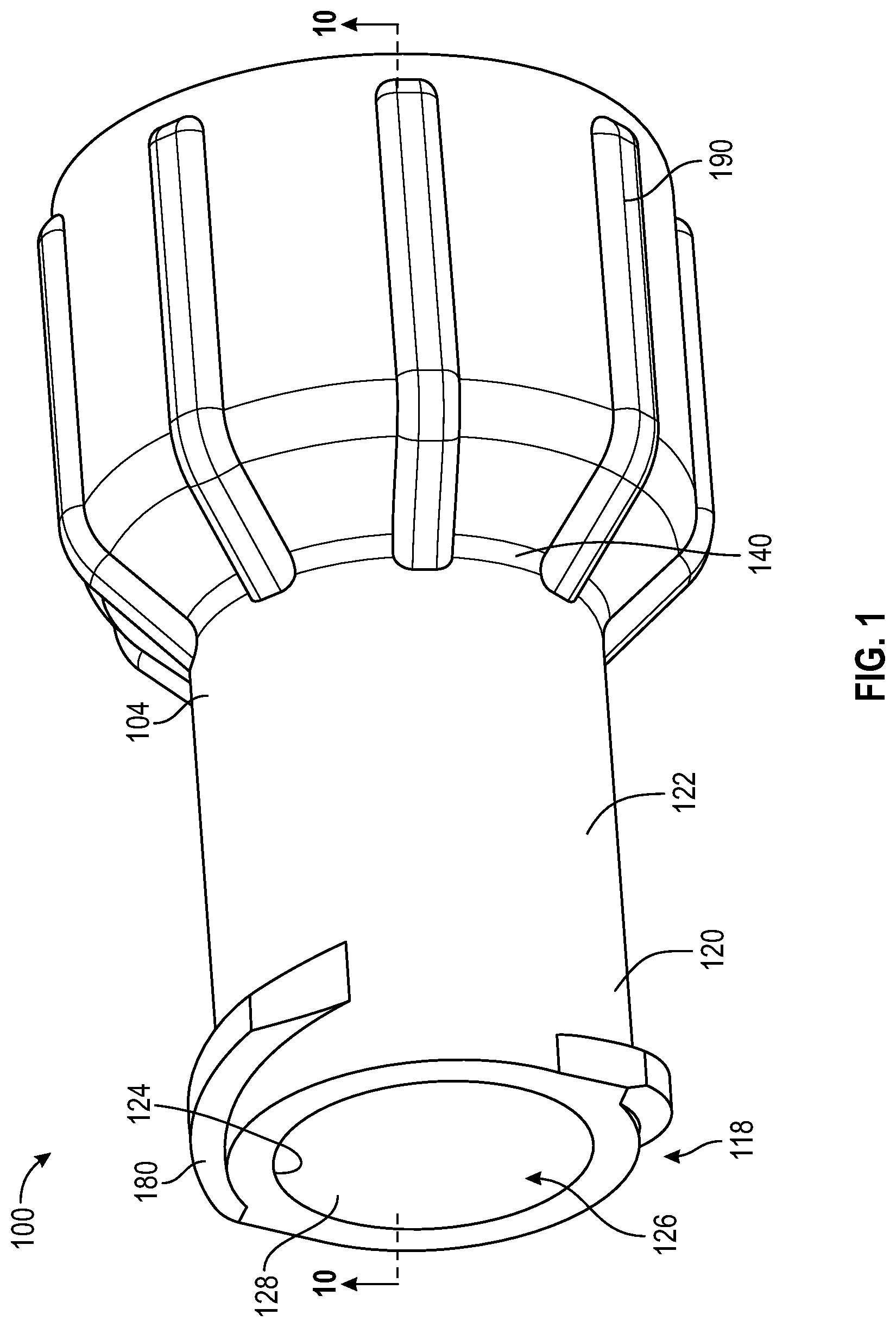 Patent US12551682 — Universal single-use cap for male and female connectors — Figure 1