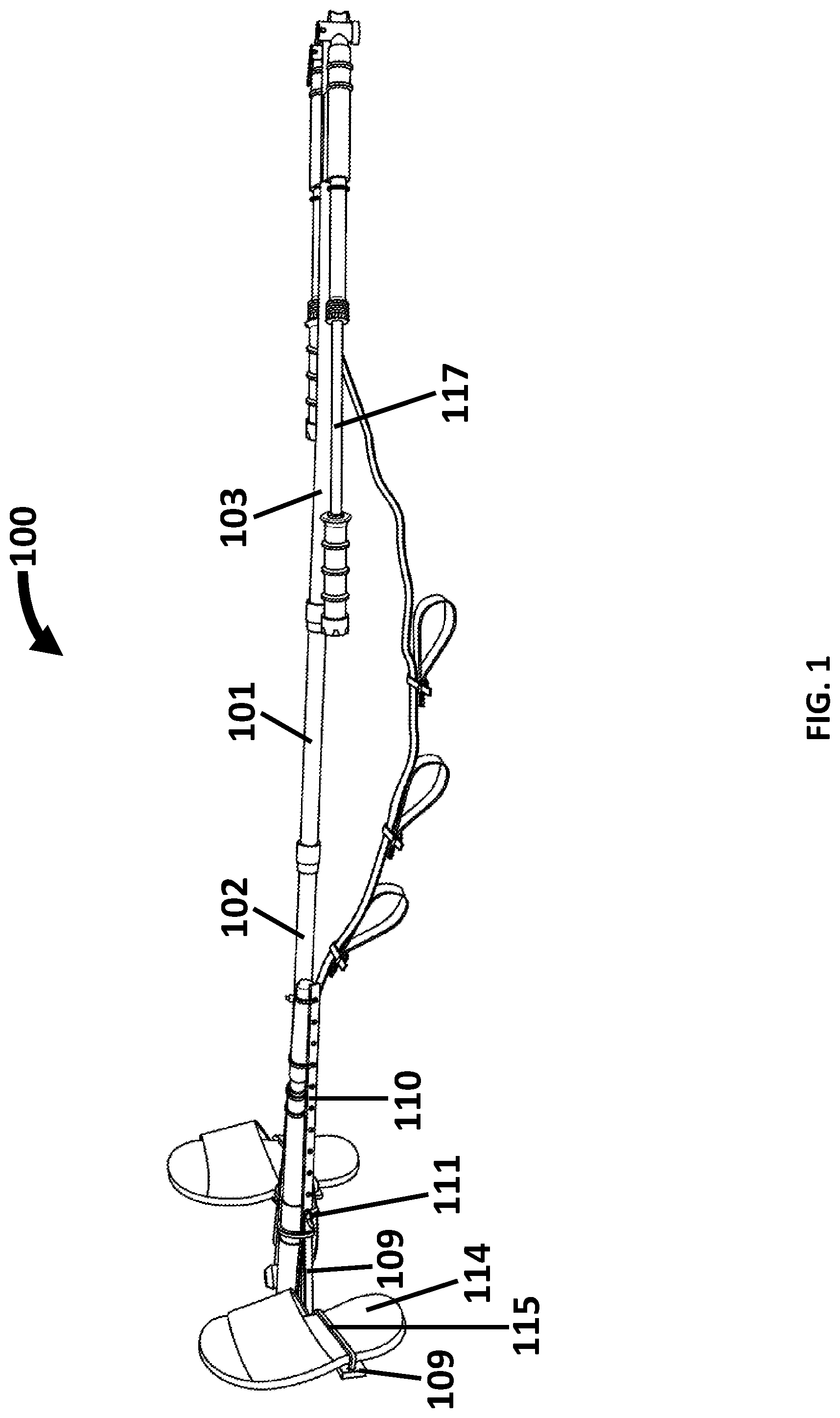 Patent US12551751 — Portable rehabilitation device and methods of use — Figure 1