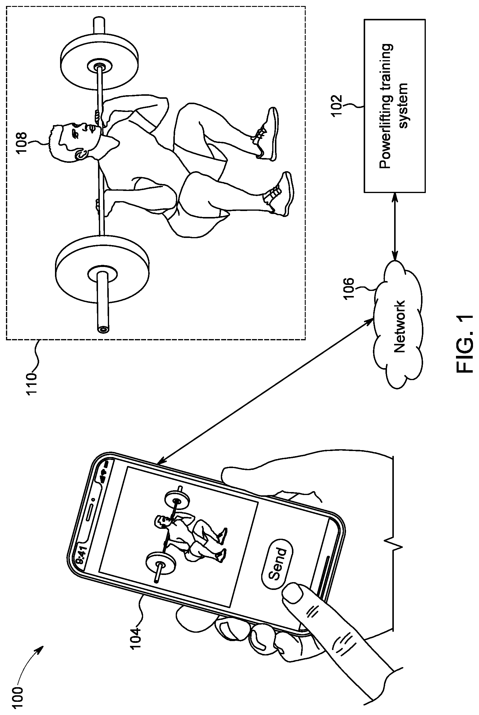 Patent US12551761 — Machine learning powerlifting training system — Figure 1