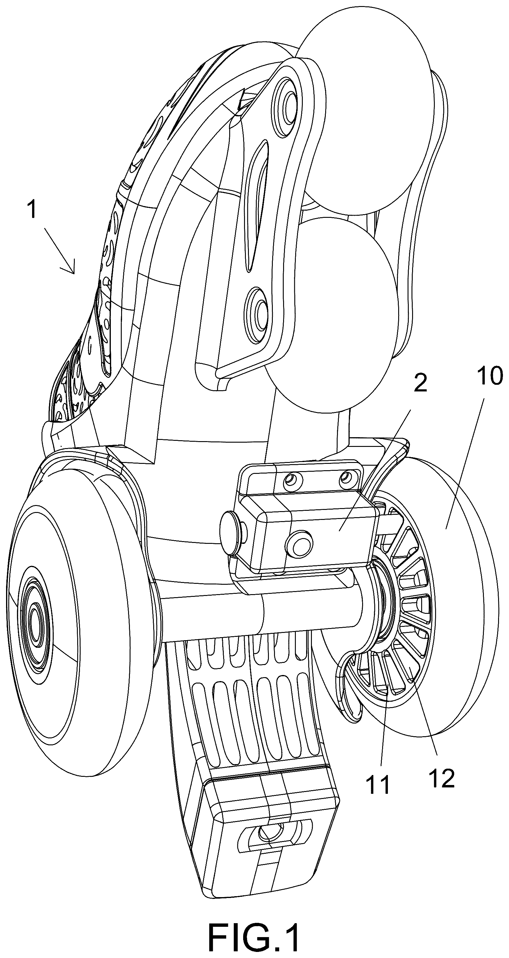 Patent US12551775 — Spring lock for skate wheel — Figure 1