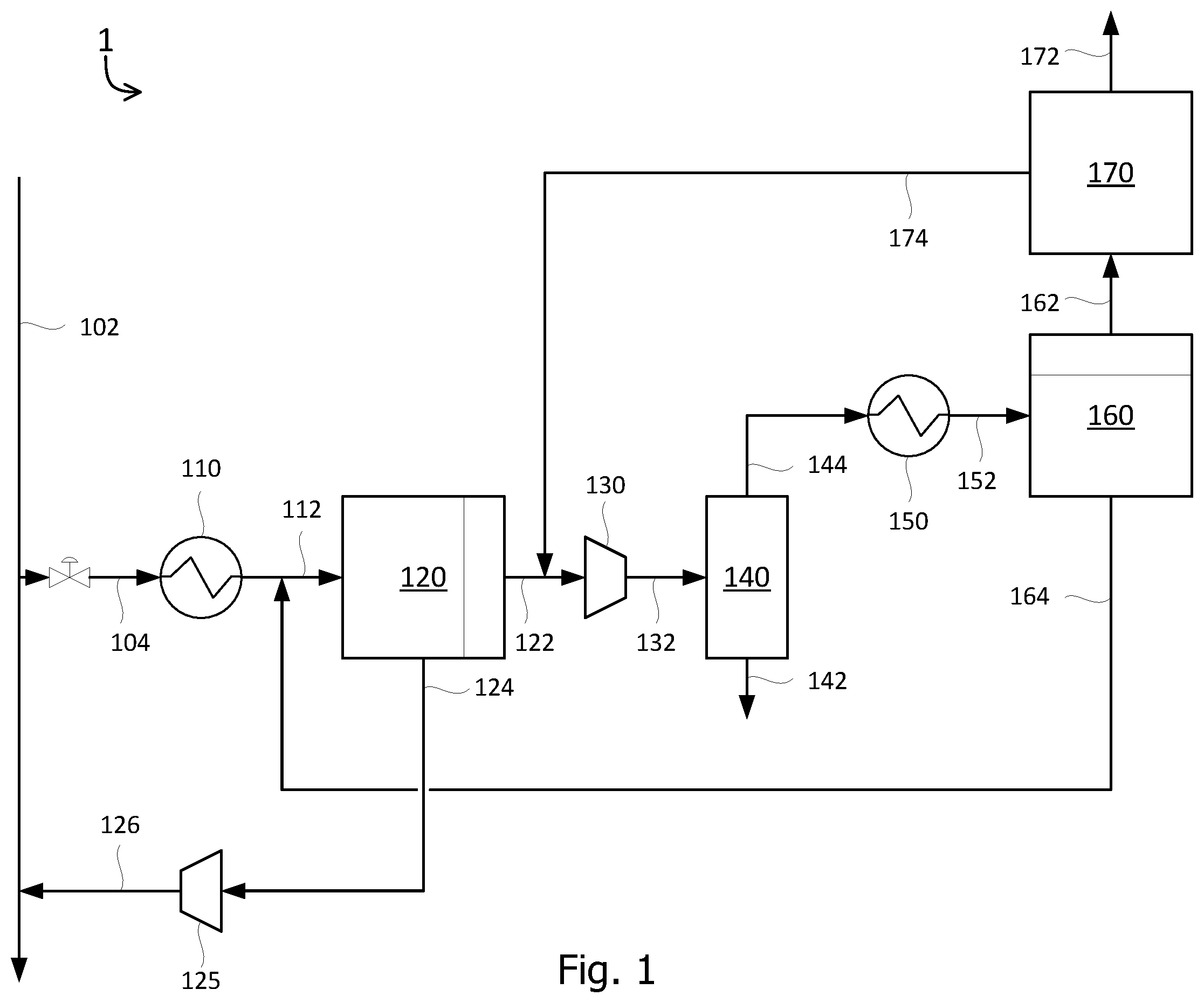 Patent US12551844 — Hydrogen separation from natural gas — Figure 1