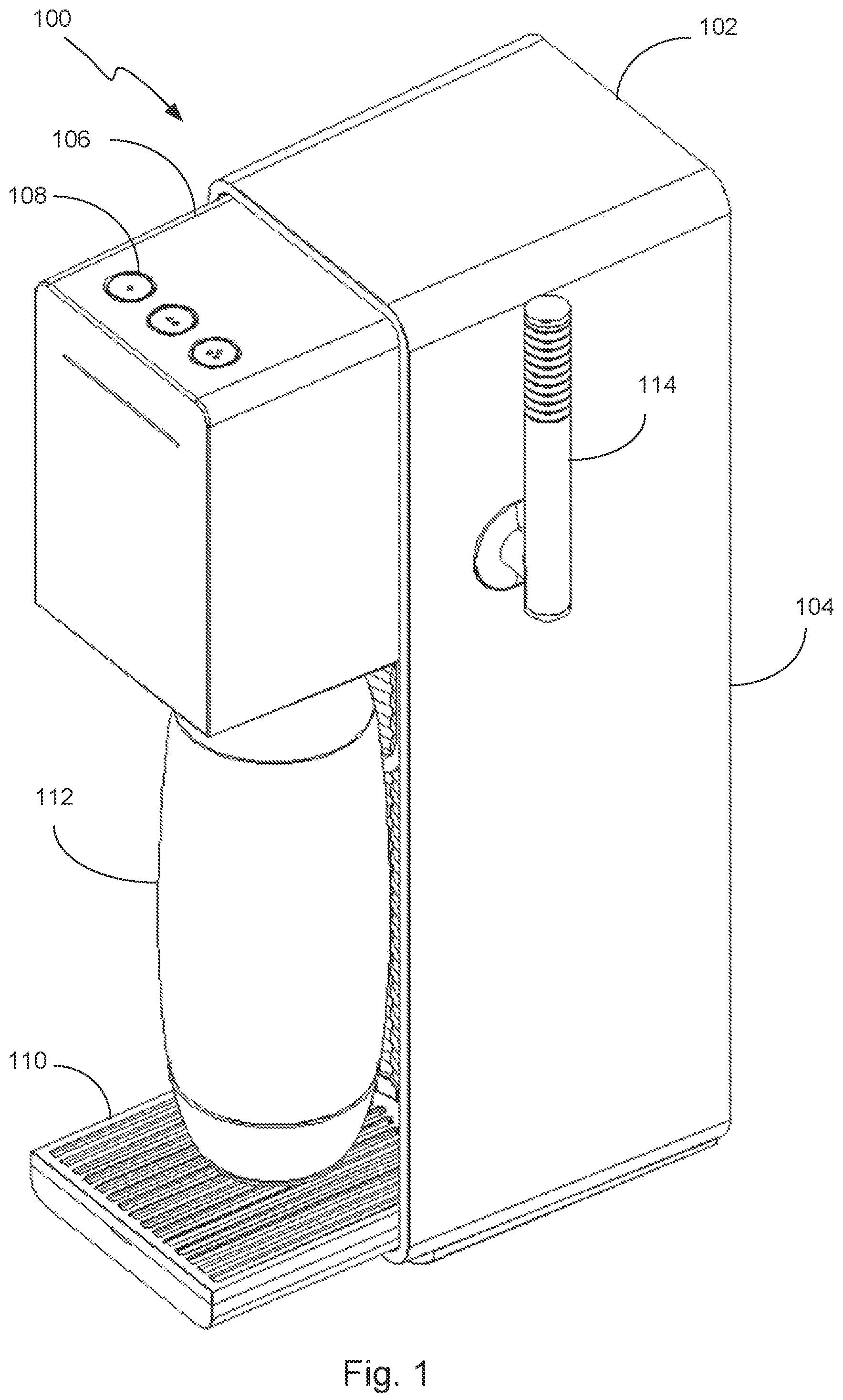 Patent US12551857 — Carbonation machine and method for carbonating various liquids — Figure 1