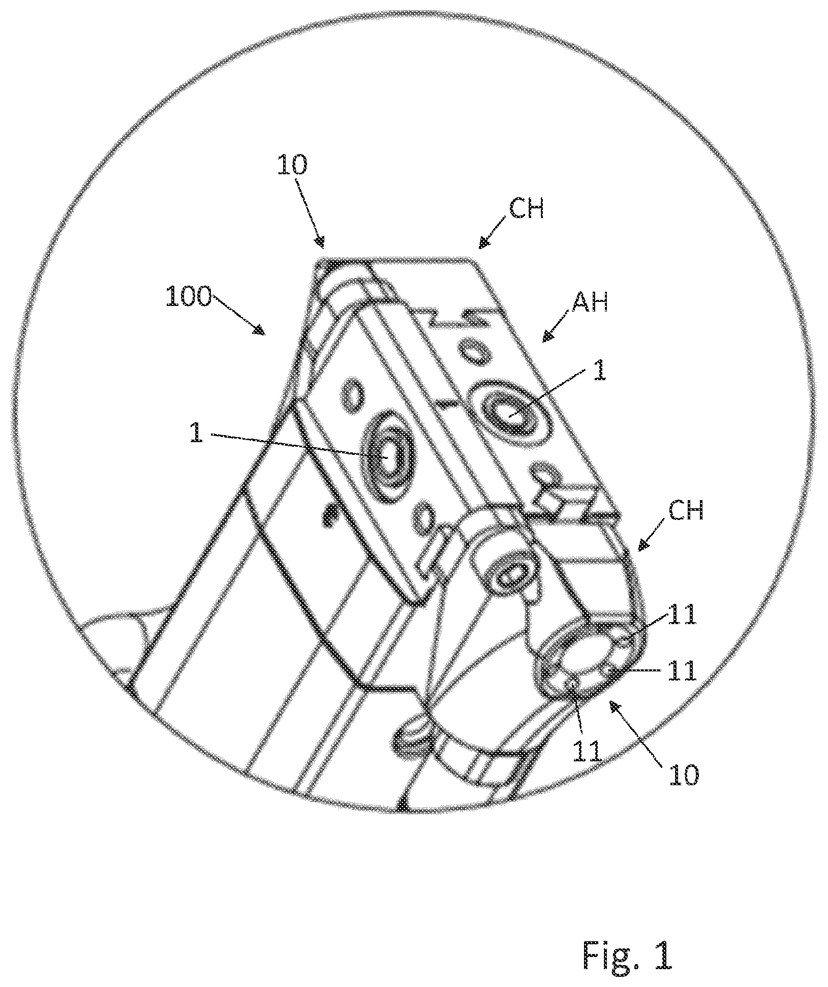 Patent US12551906 — Device for applying an application agent and comprising a cleaning arrangement for dispensing a cleaning fluid — Figure 1