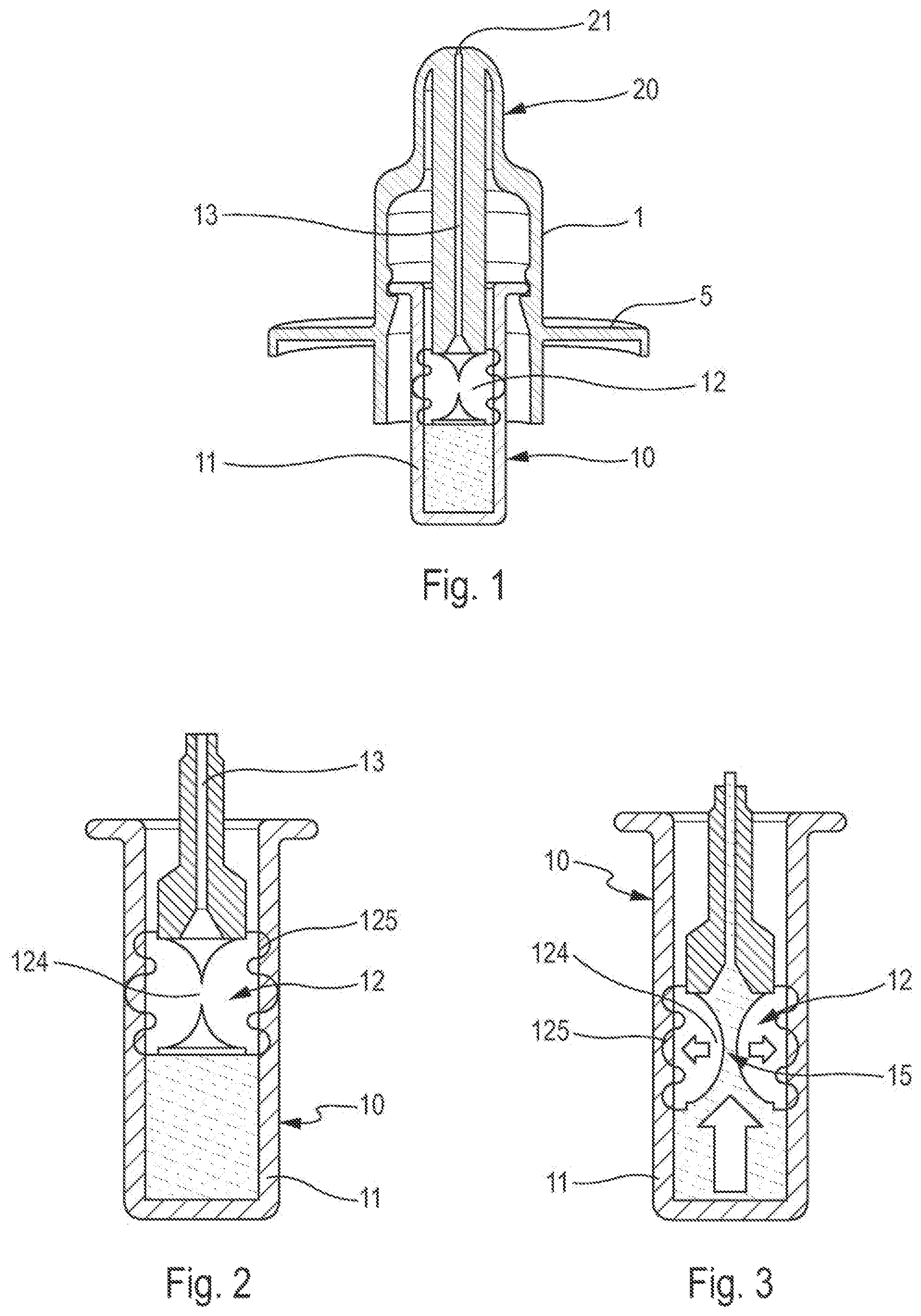 Patent US12551911 — Device for dispensing a fluid product, and method for filling same — Figure 1