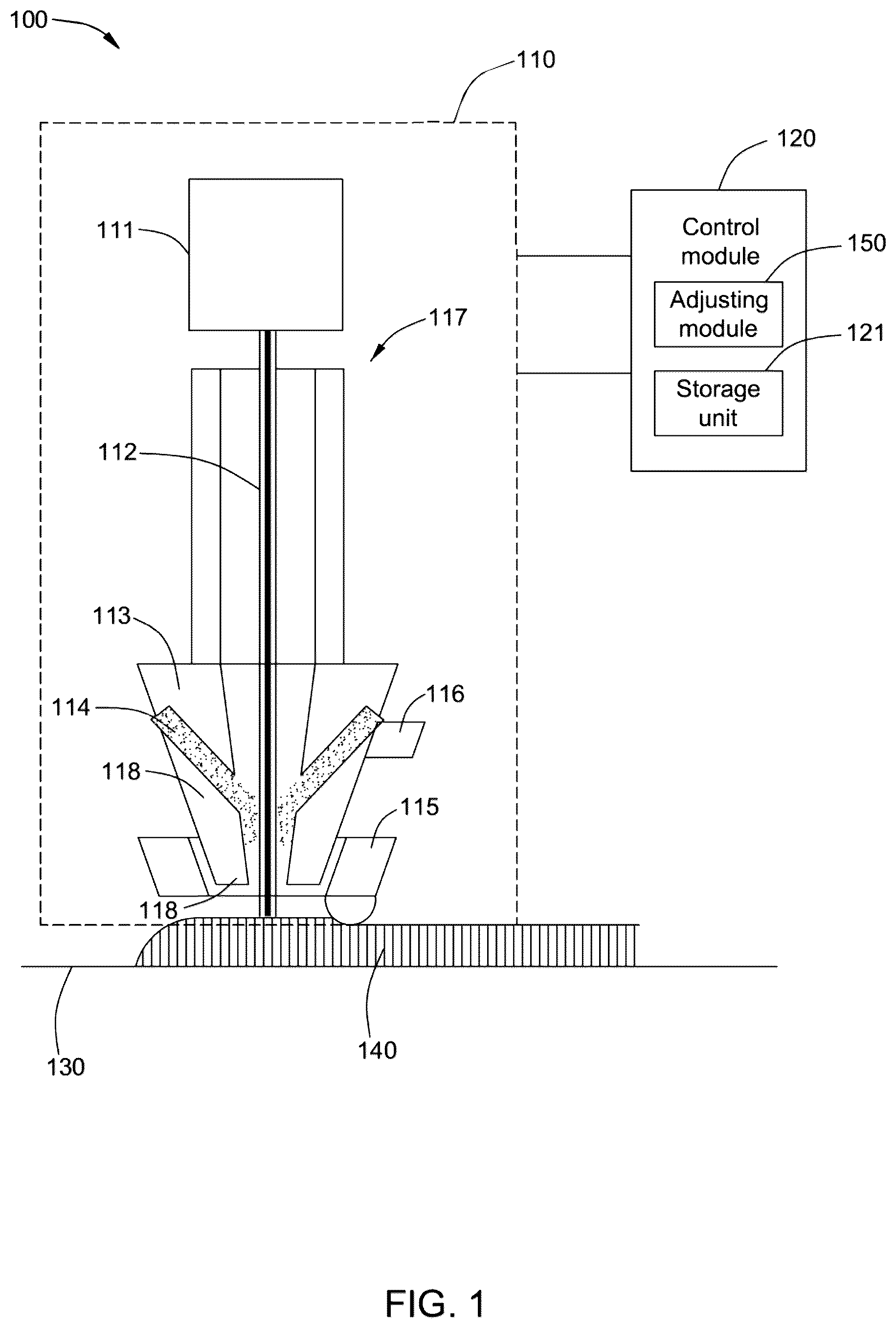 Patent US12551972 — Temperature control system for additive manufacturing and method for same — Figure 1