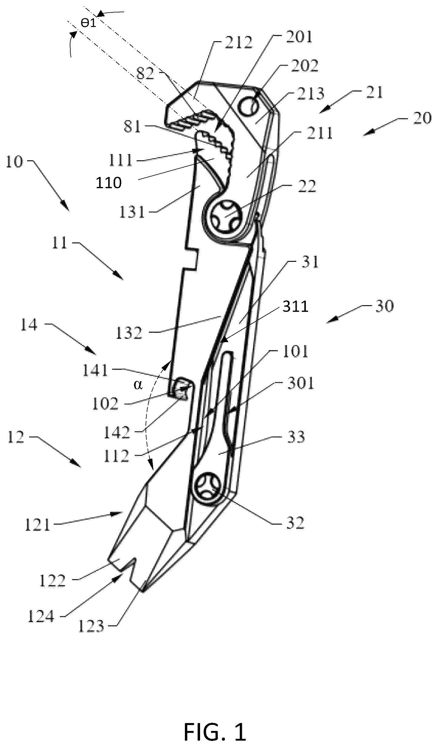 Patent US12552001 Figure 1 – Multifunctional tool