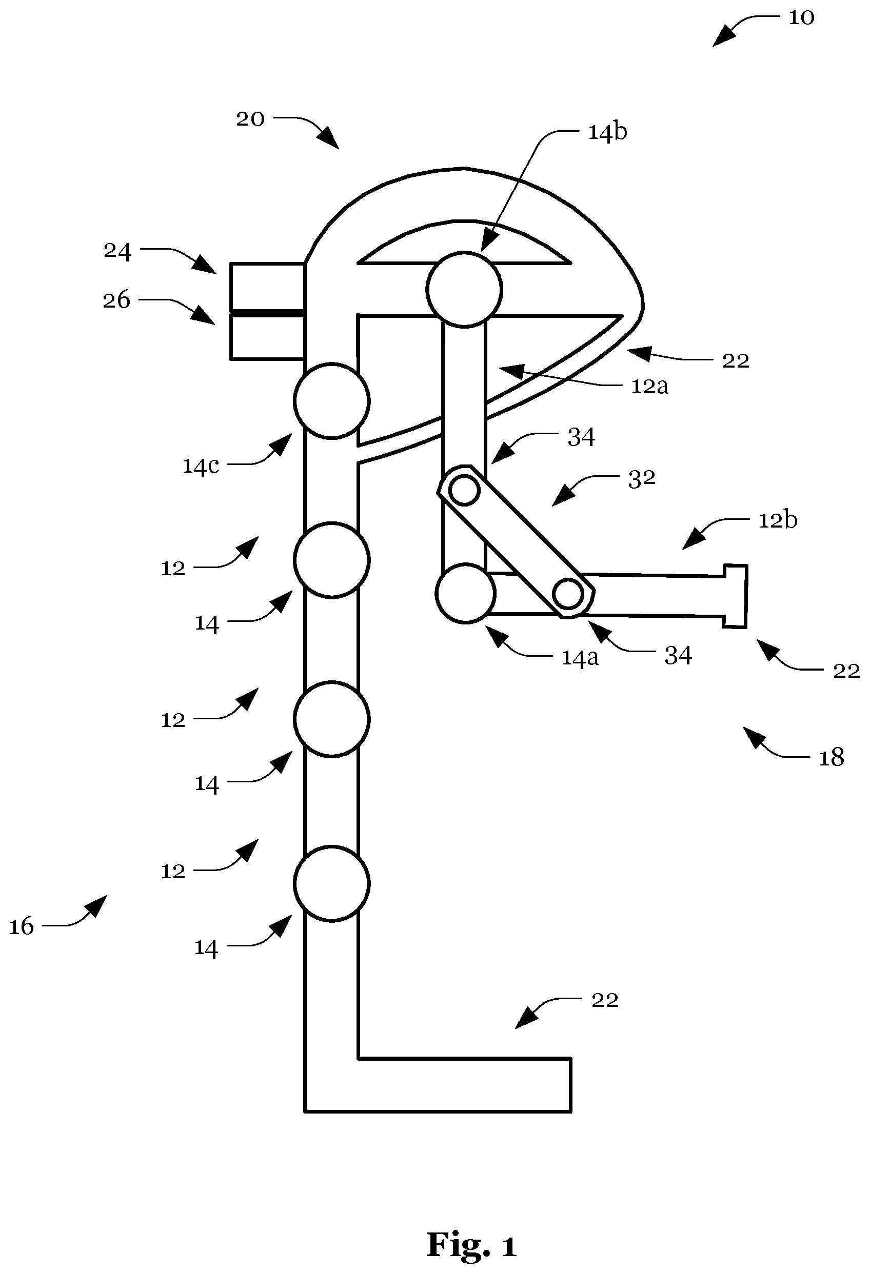 Patent US12552012 — Exoskeleton having a pneumatic actuator — Figure 1