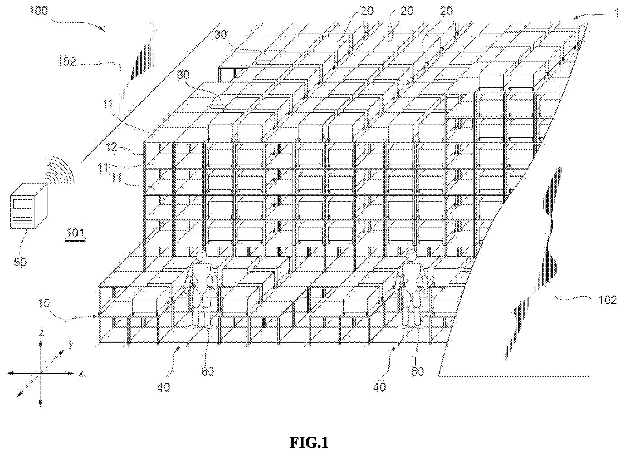 Patent US12552033 — Automated storage and retrieval system — Figure 1