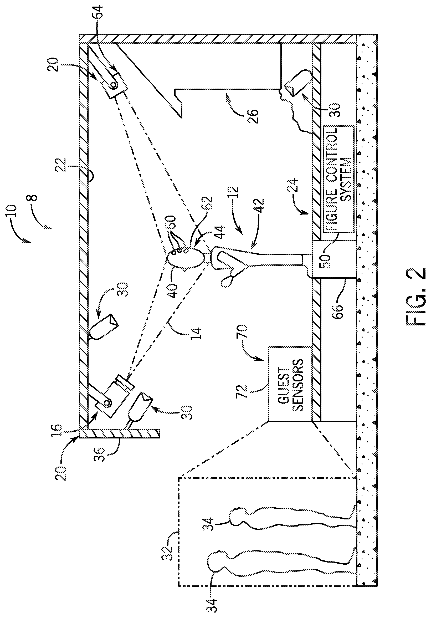 Patent US12552044 Figure 2 – Systems and methods for optical performance captured animated figure with real-time reactive projected media