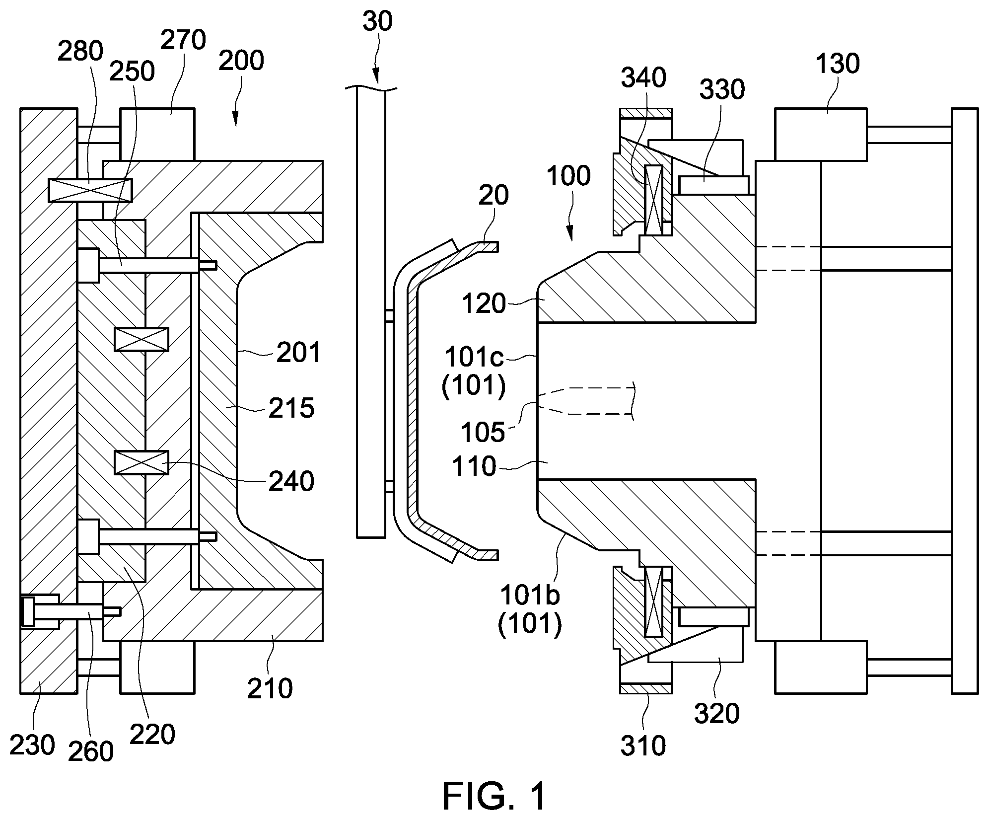 Patent US12552076 — Apparatus and method for manufacturing skin-integrated interior materials — Figure 1