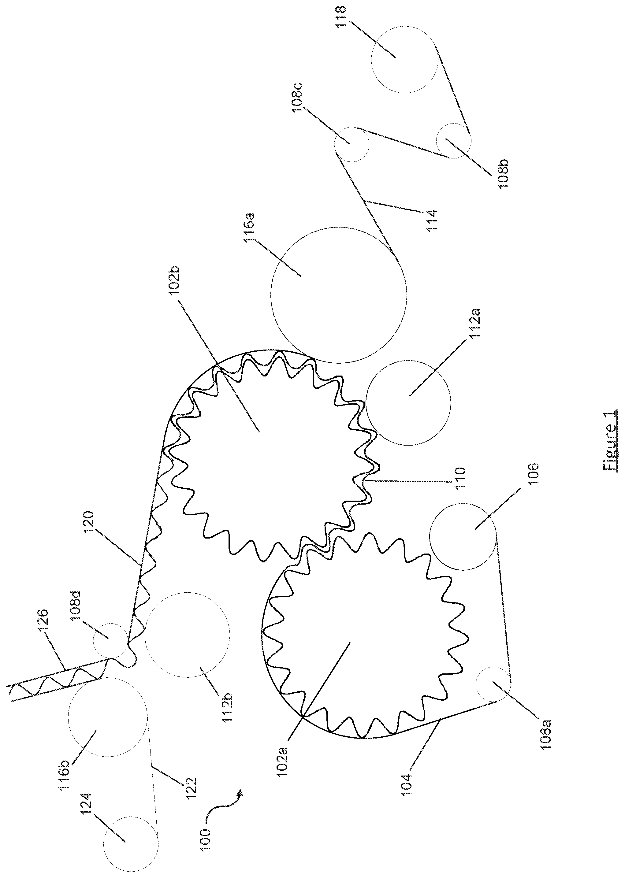 Patent US12552128 — Method and apparatus for manufacturing corrugated paperboard — Figure 1