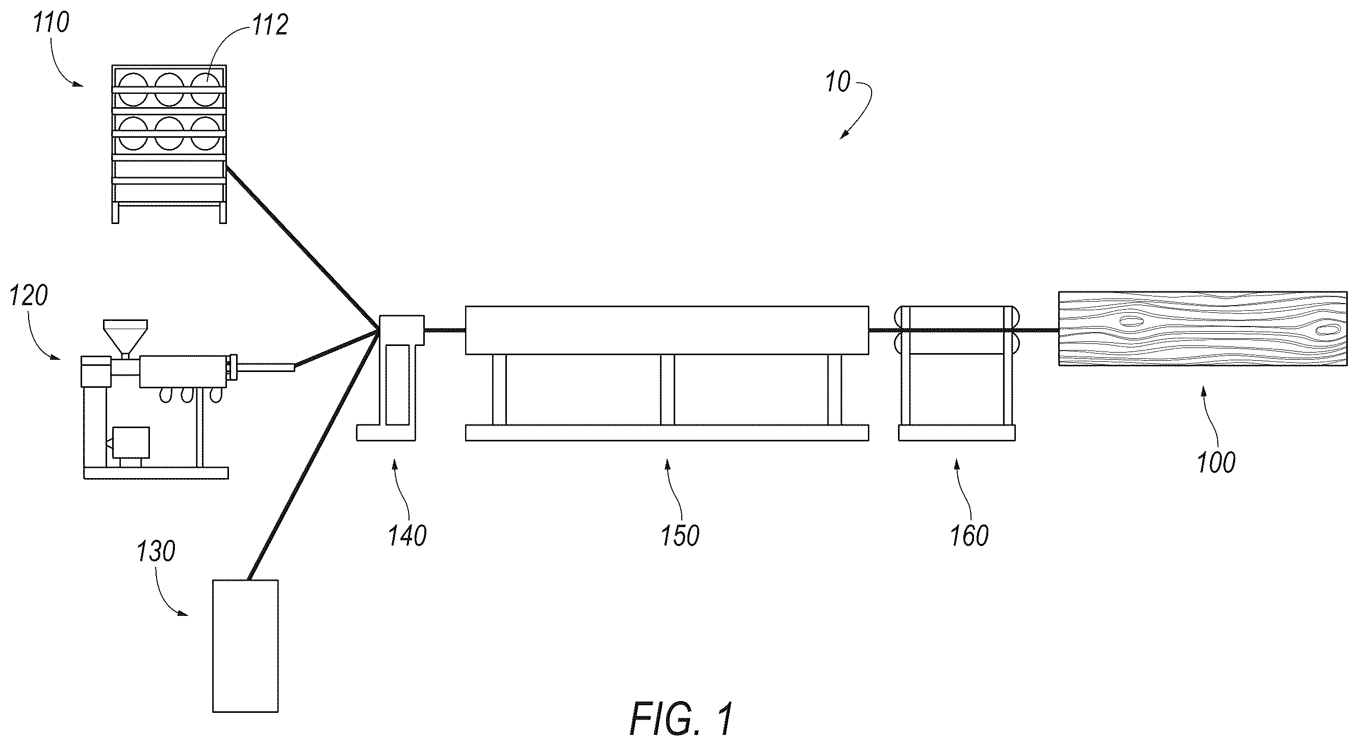 Patent US12552131 Figure 1 – Composite board with edge reinforcement for improved mechanical performance