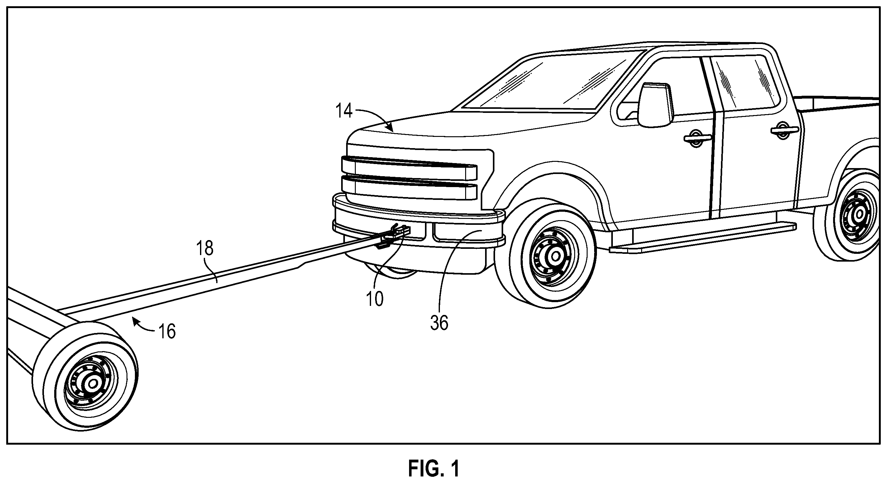 Patent US12552210 — Hitch assembly for vehicle front tow hook — Figure 1