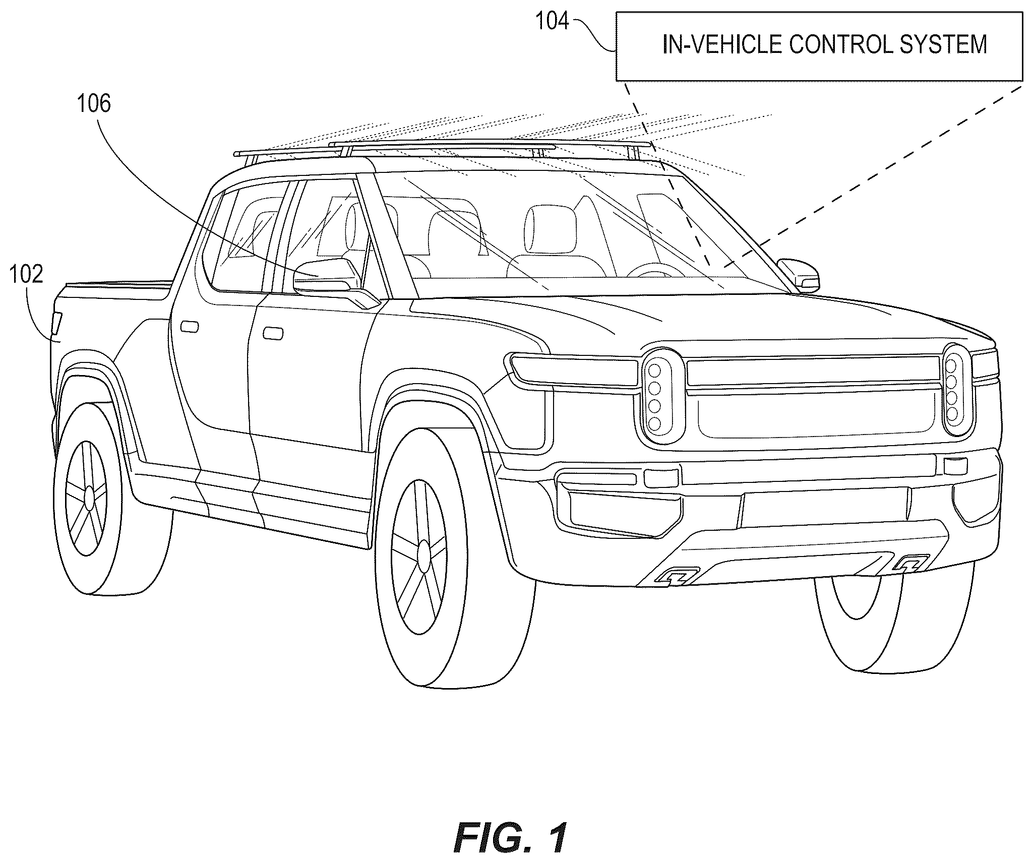 Patent US12552250 — Context-based mapping for physical vehicle controls — Figure 1