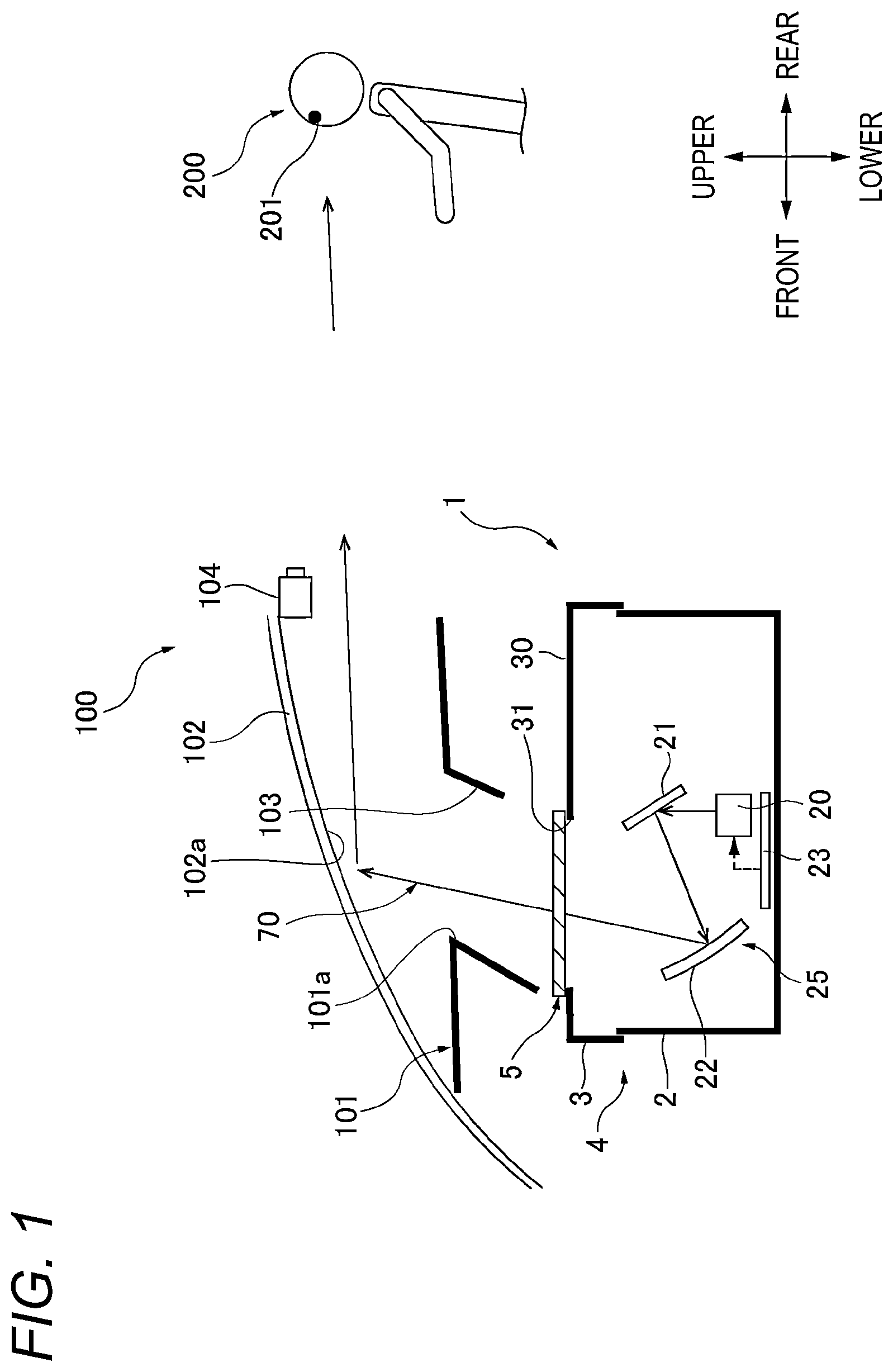 Patent US12552251 — Vehicle display device — Figure 1