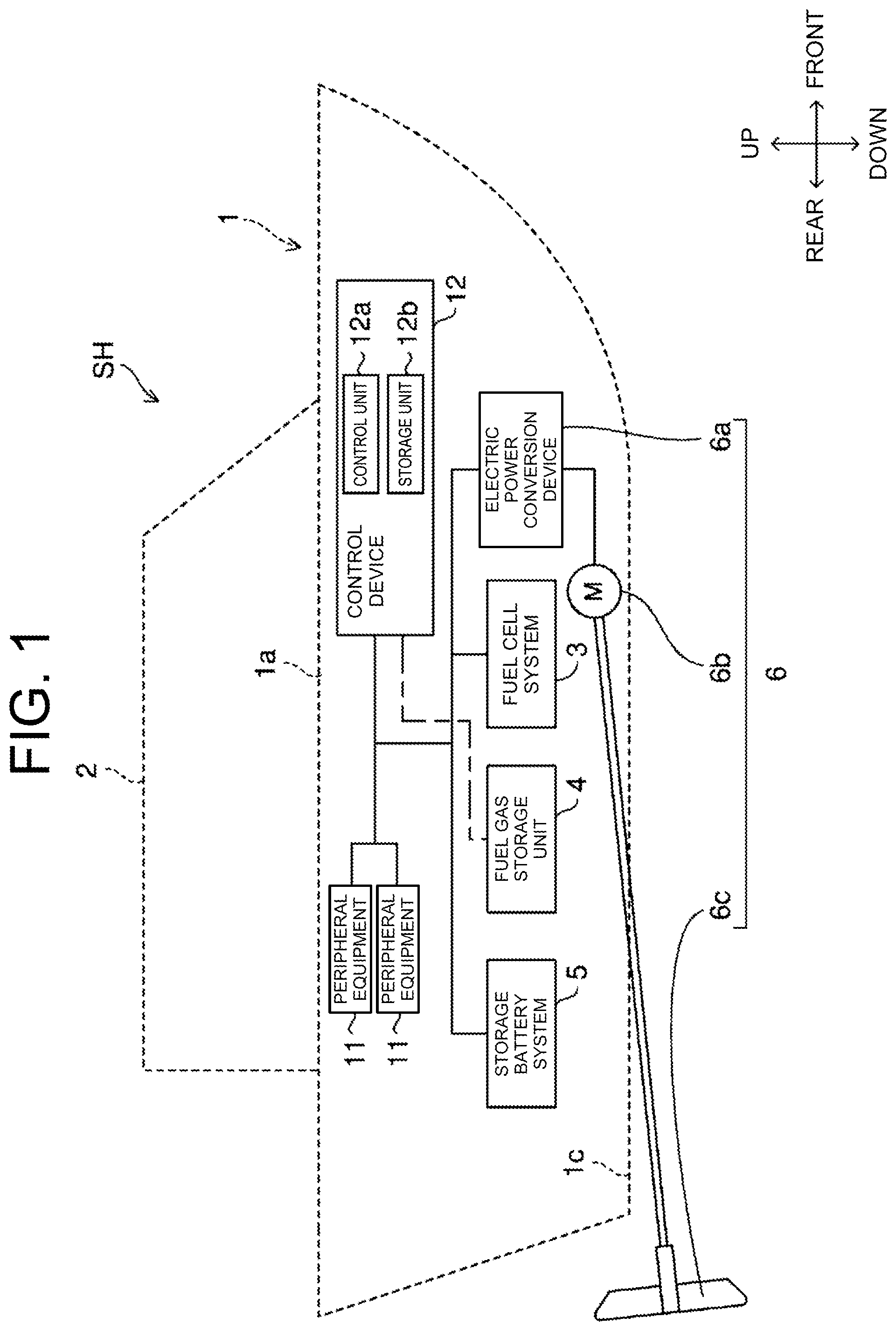 Patent US12552271 — Fuel cell ship — Figure 1