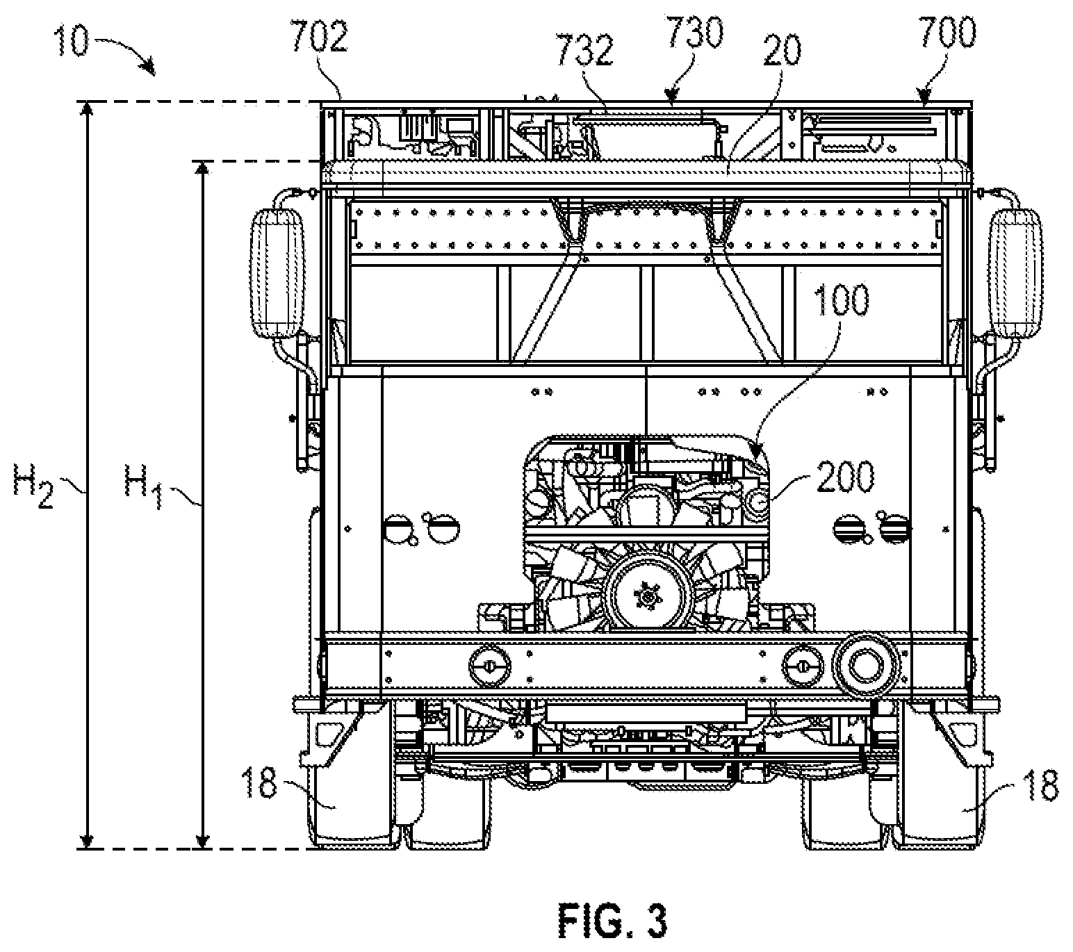 Patent US12552278 Figure 3 – Charging system for a fire fighting vehicle
