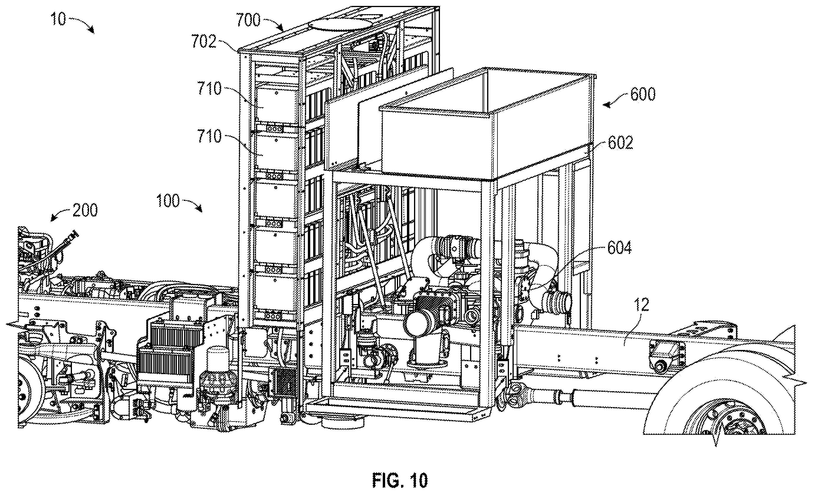 Patent US12552278 Figure 10 – Charging system for a fire fighting vehicle