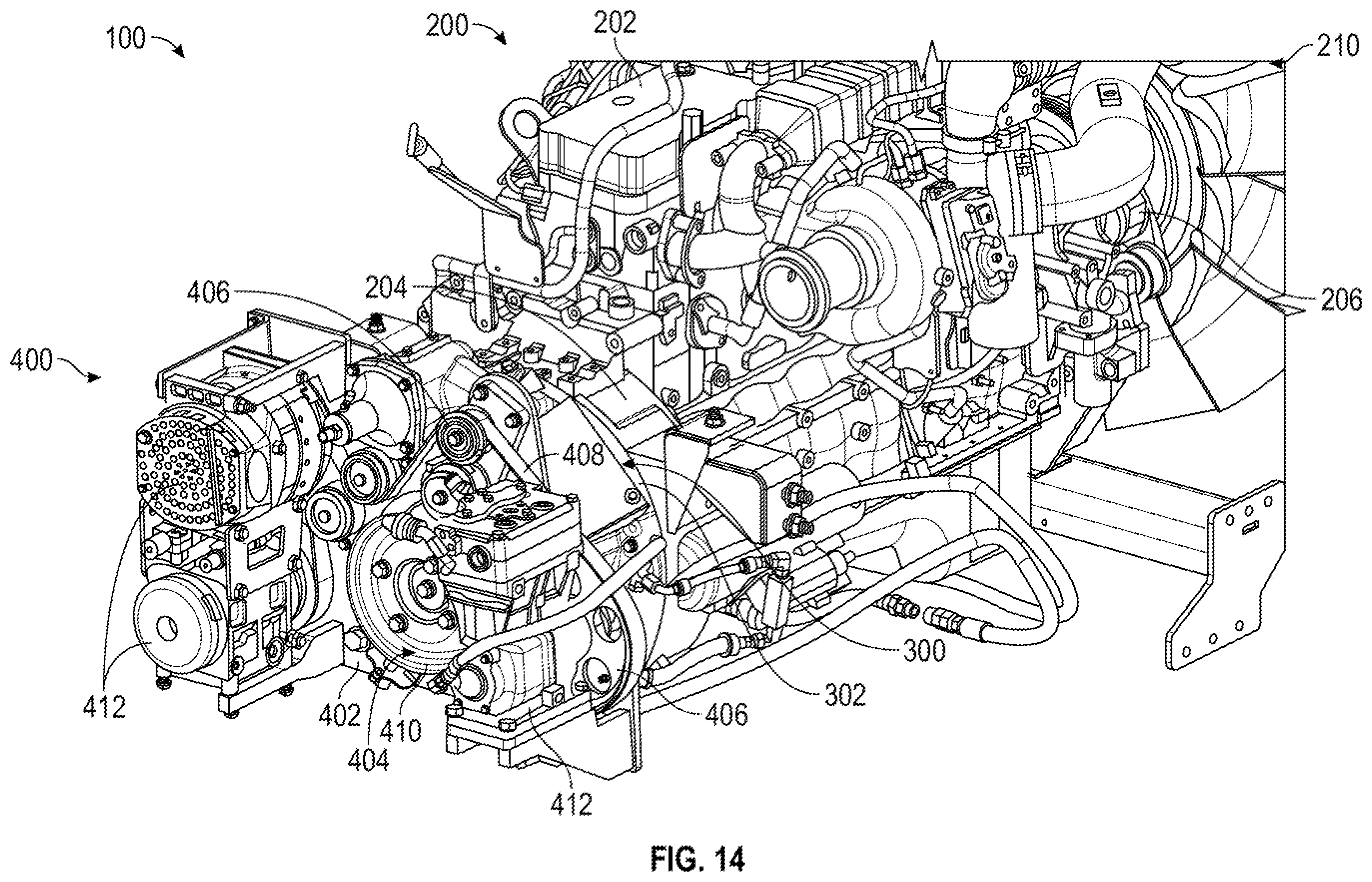 Patent US12552278 Figure 14 – Charging system for a fire fighting vehicle