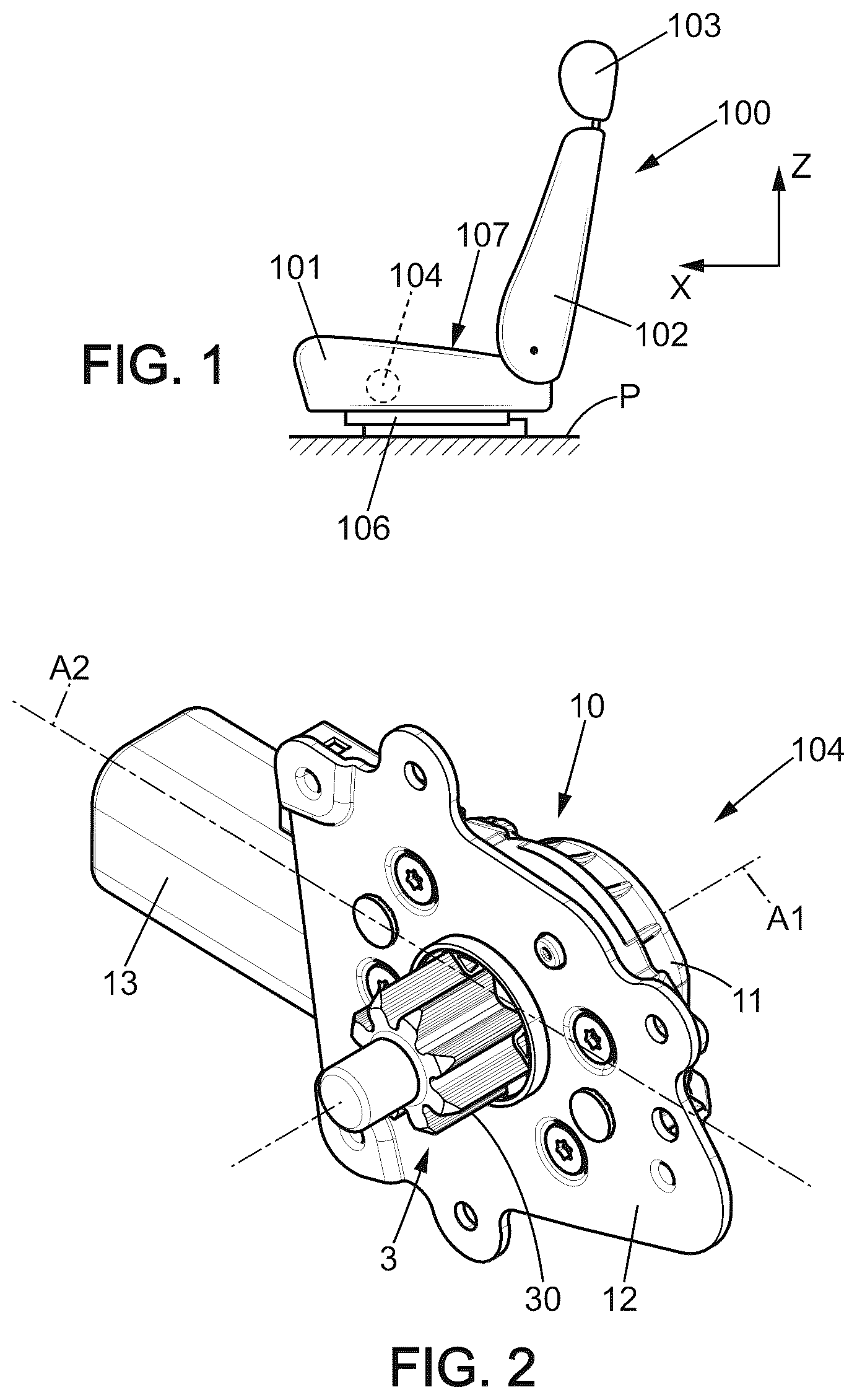 Patent US12552293 — Motorized drive device for raising a vehicle seat — Figure 1