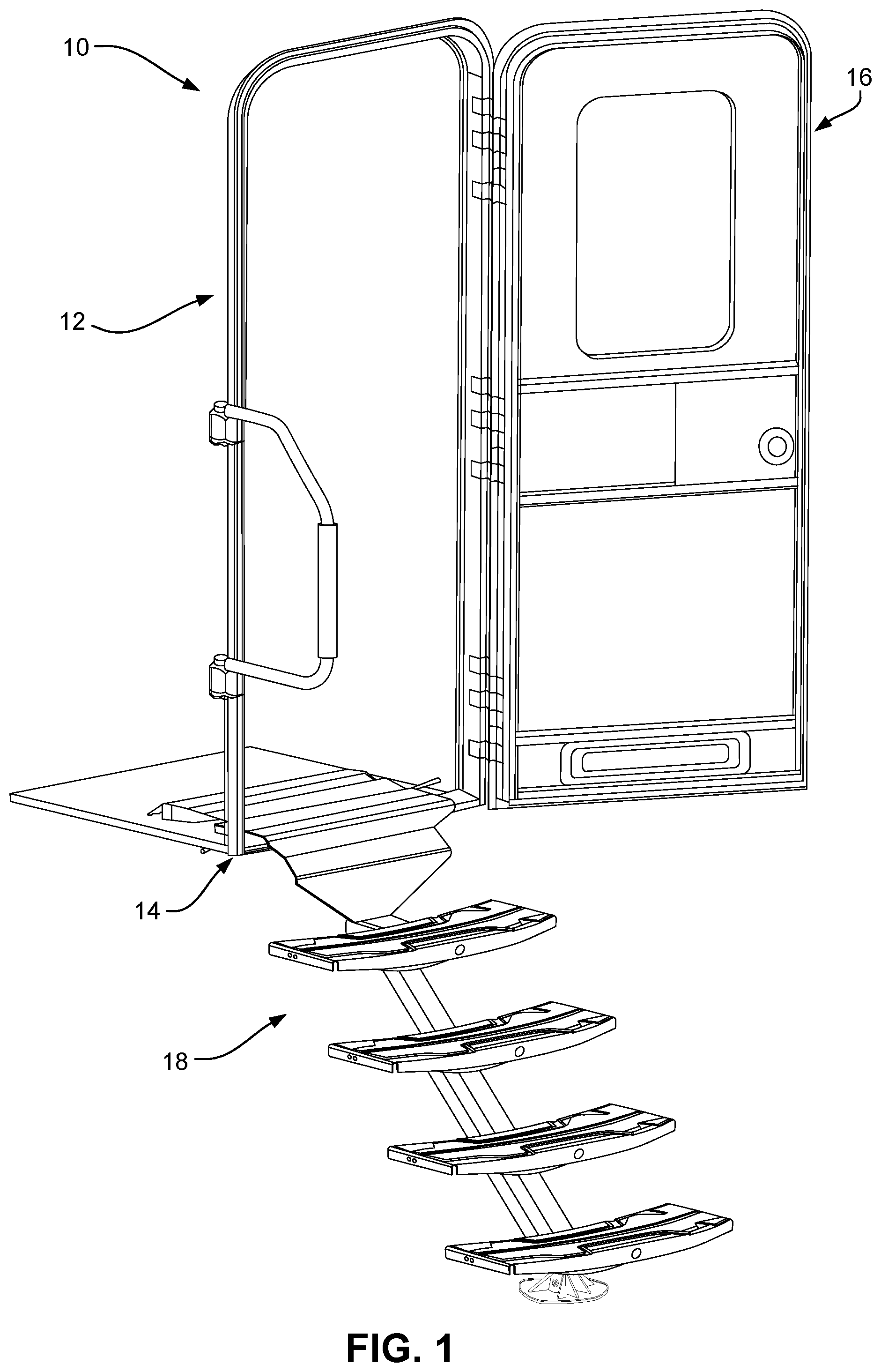 Patent US12552322 — Entry steps with center stringer — Figure 1