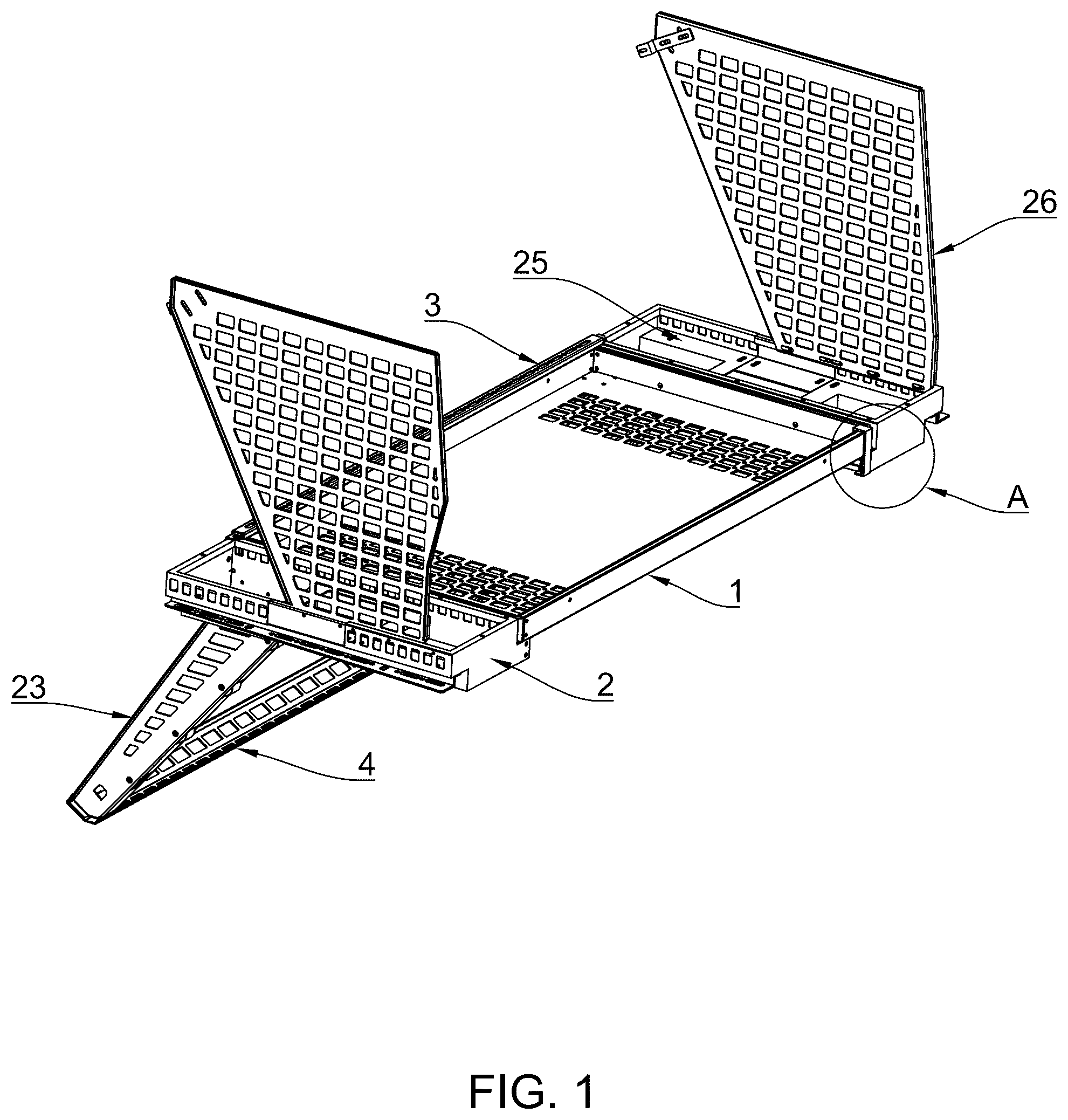 Patent US12552325 — Vehicle trunk luggage rack — Figure 1