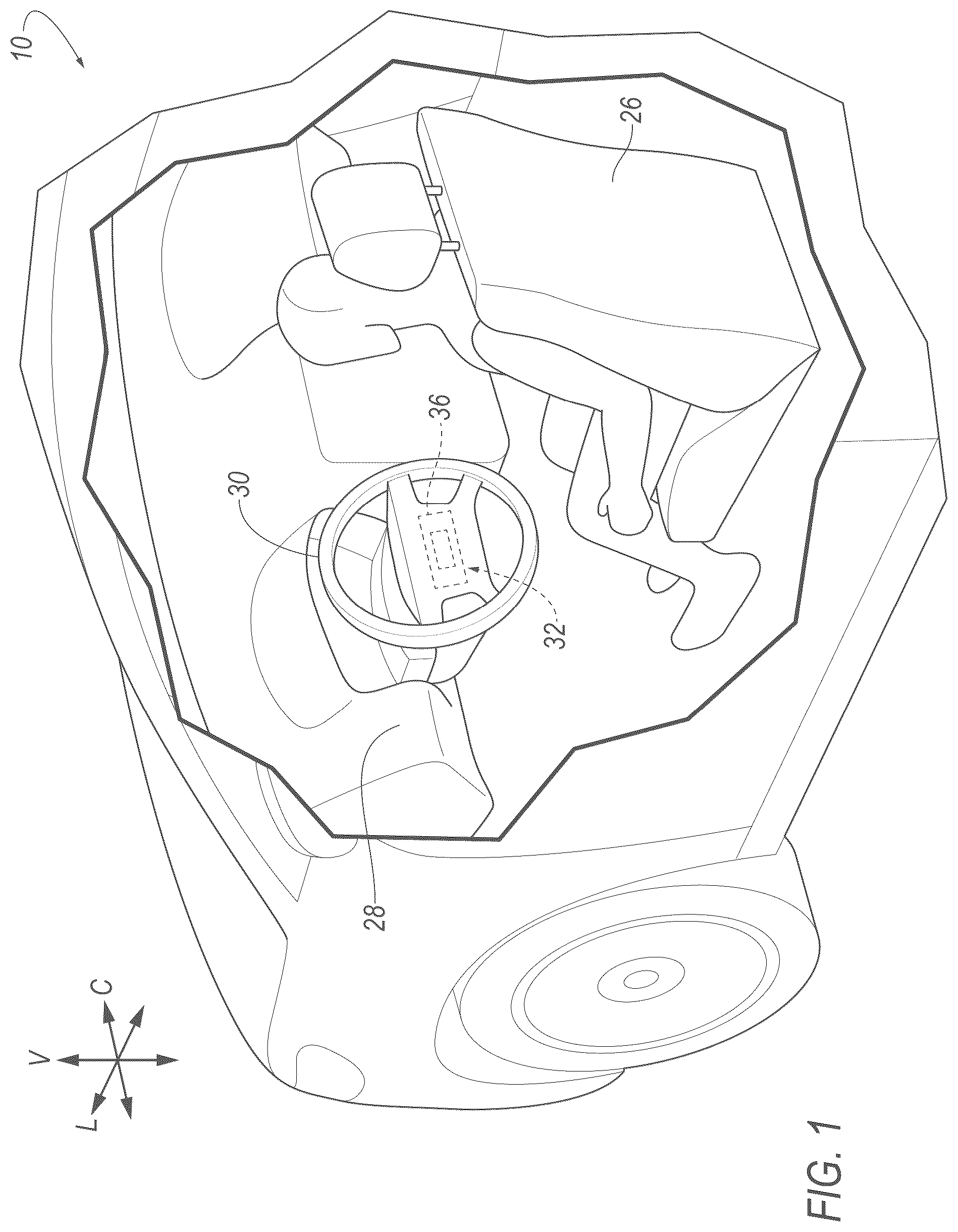 Patent US12552341 — Airbag with vents having different venting characteristics — Figure 1