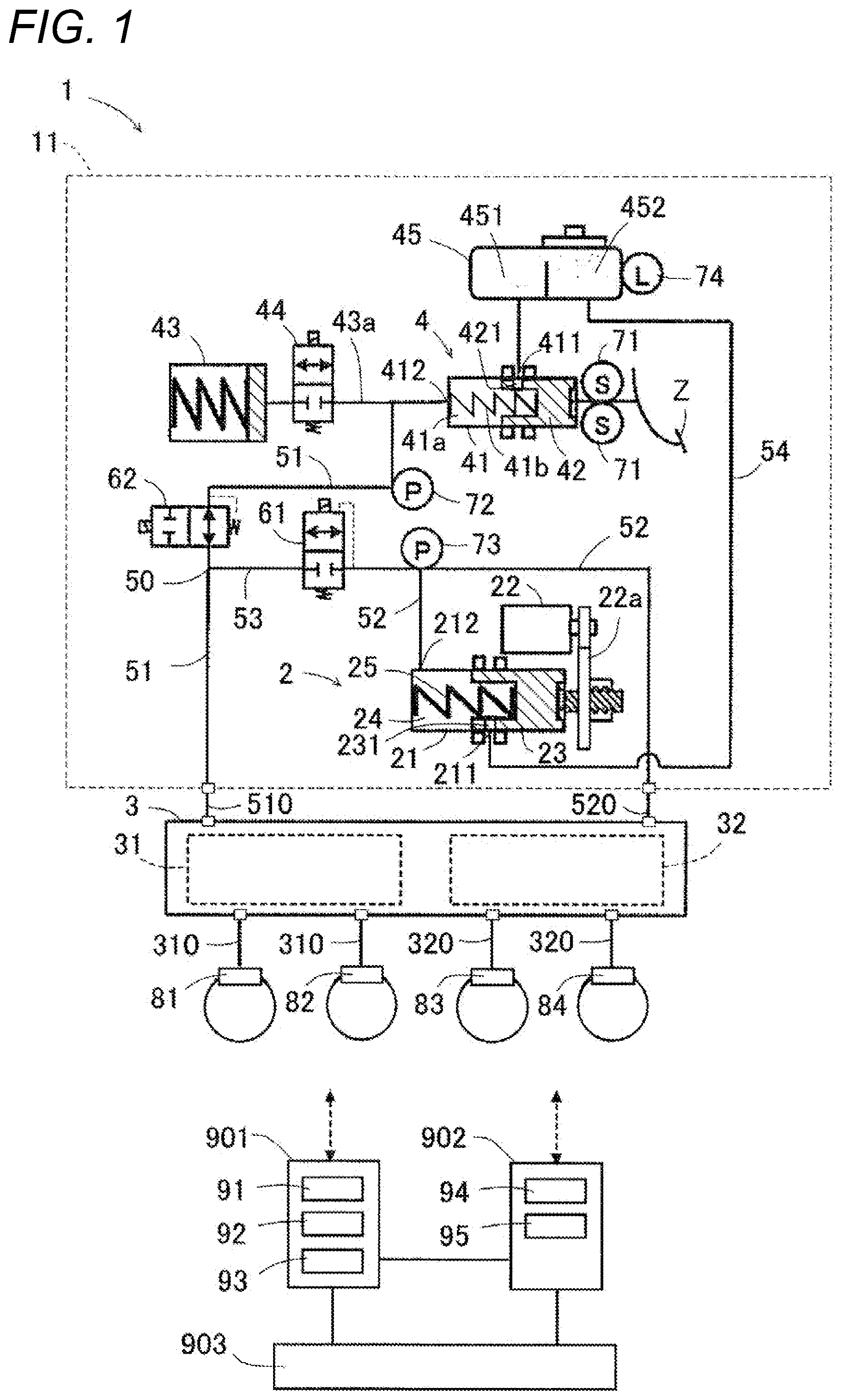 Patent US12552356 — Vehicle braking device — Figure 1