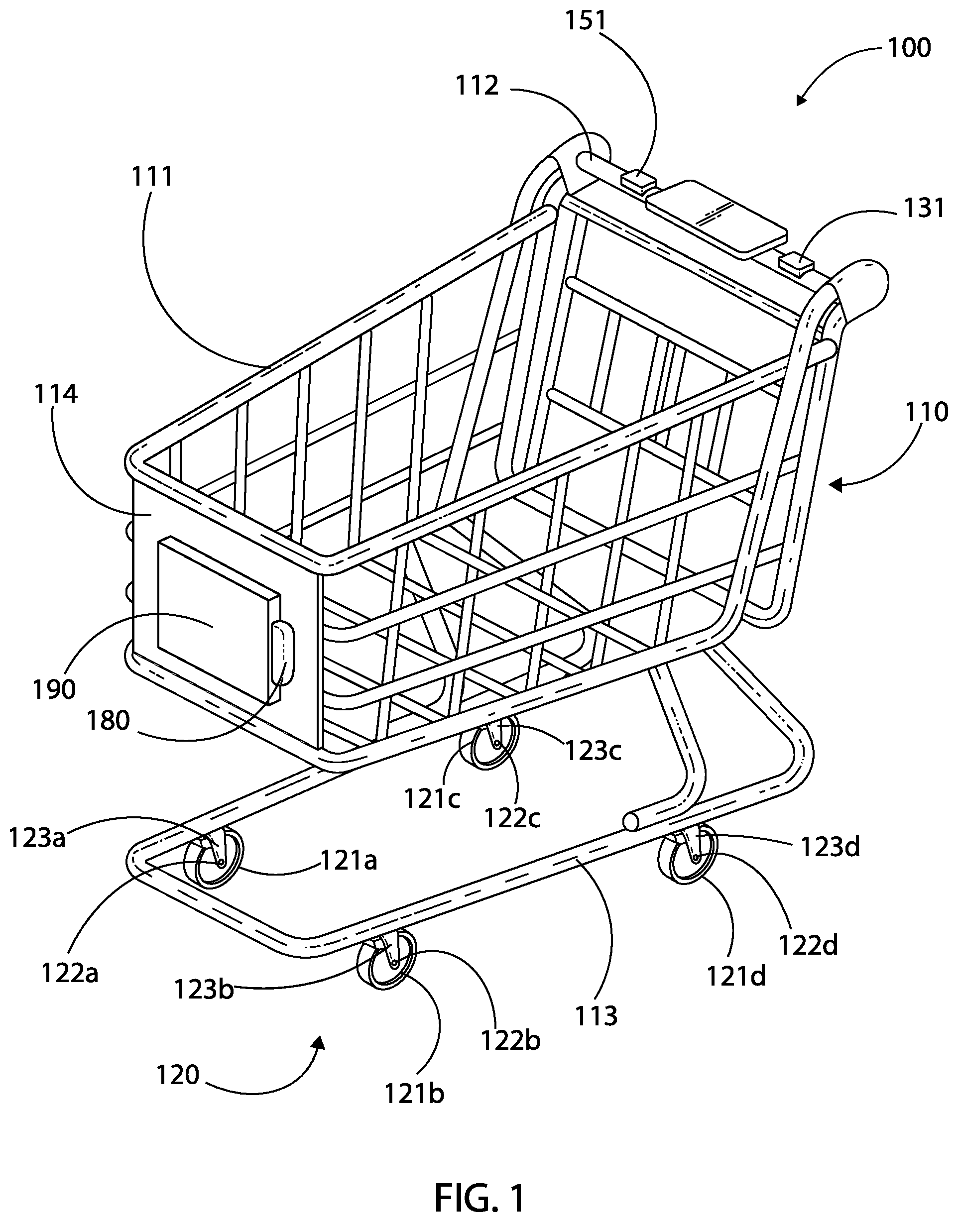 Patent US12552435 — Electric motor shopping cart — Figure 1